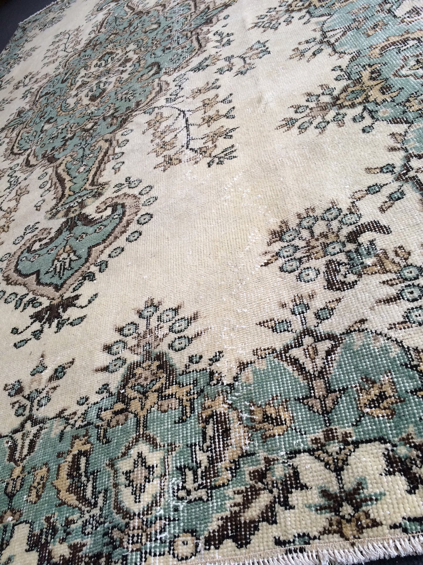 Oushak Rug, Vintage Rug Turkish Rug, Boho Rug, Living Room Rug, Green Rug Oushak Rug,Hand woven Rug,Weaving Rug,