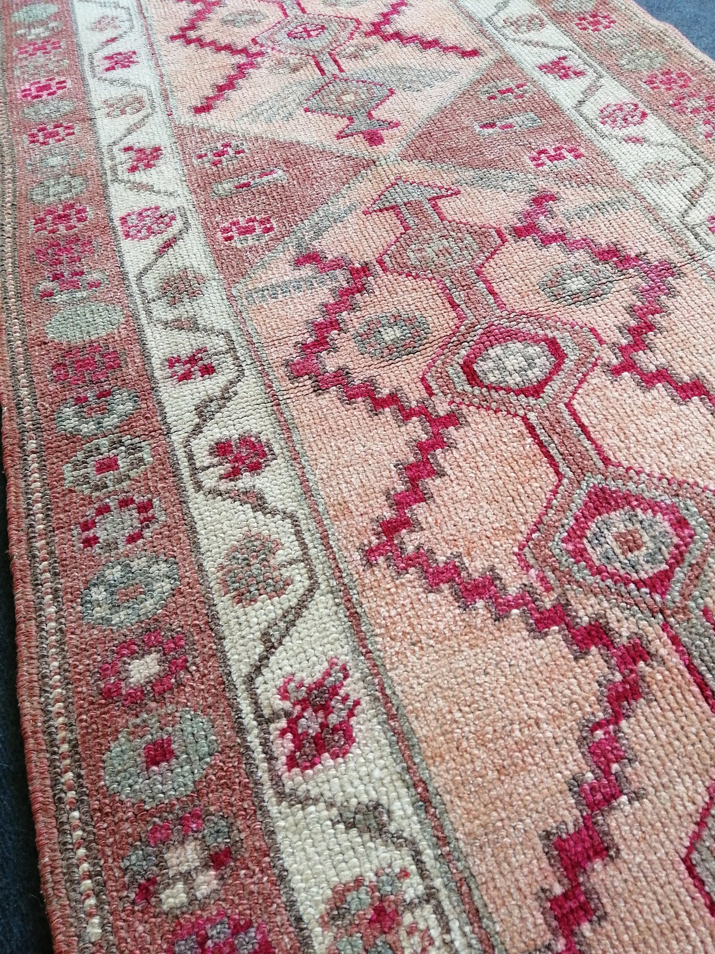 3x11 Turkish RUNNER Rug, Oushak Runner Rug, Oushak Rugs, Wool Oushak Muted Rugs, Runner Rug, Vintage Runner Rug, Hand Made Rug Runner