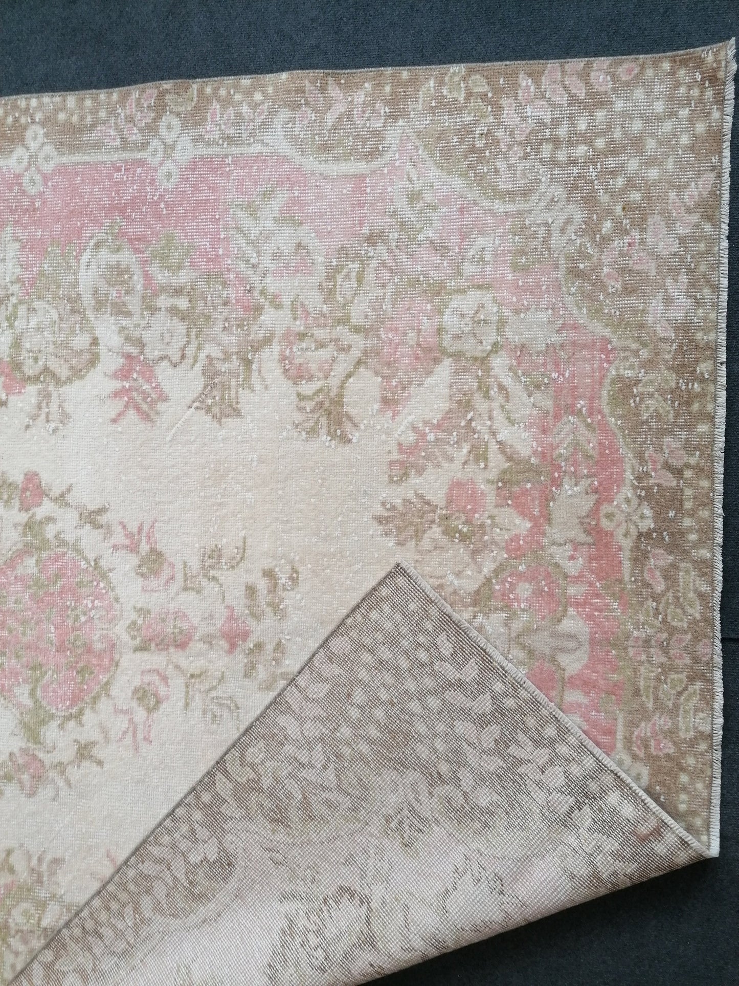 Large turkısh vıntage rug 9'4x5'6 vıntage oushak rug, anatolıa wool rug, kıtchen hand mede rug