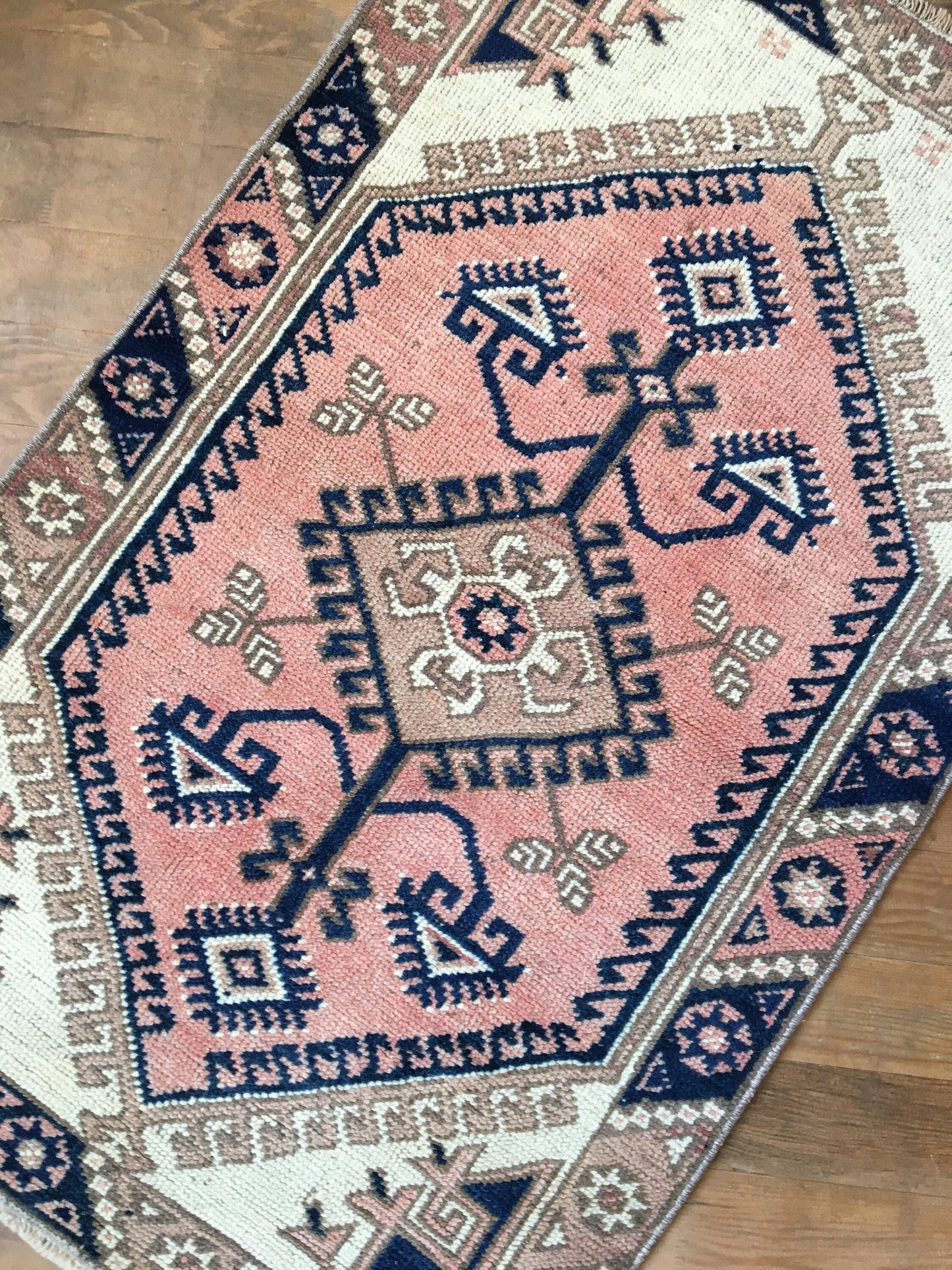 2x4 feet muted vintage middle rug, handmade etnique kitchen area rug, turkish mini runner rug,oushak blue bedroom rug, kids wool small rugs