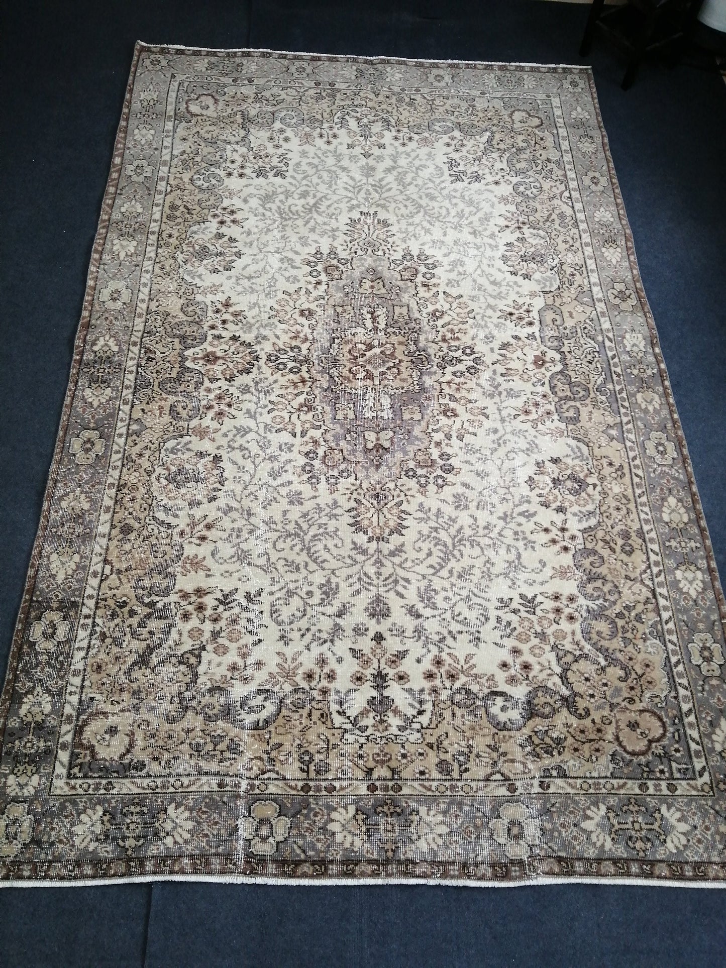 6.3 x 10 OUSHAK RUG TURKISH Oushak Rug Vintage Oushak Runner Rug Vintage Runner Rug Wool Oushak Rug Hand Made Rugs Vintage Turkish Rug