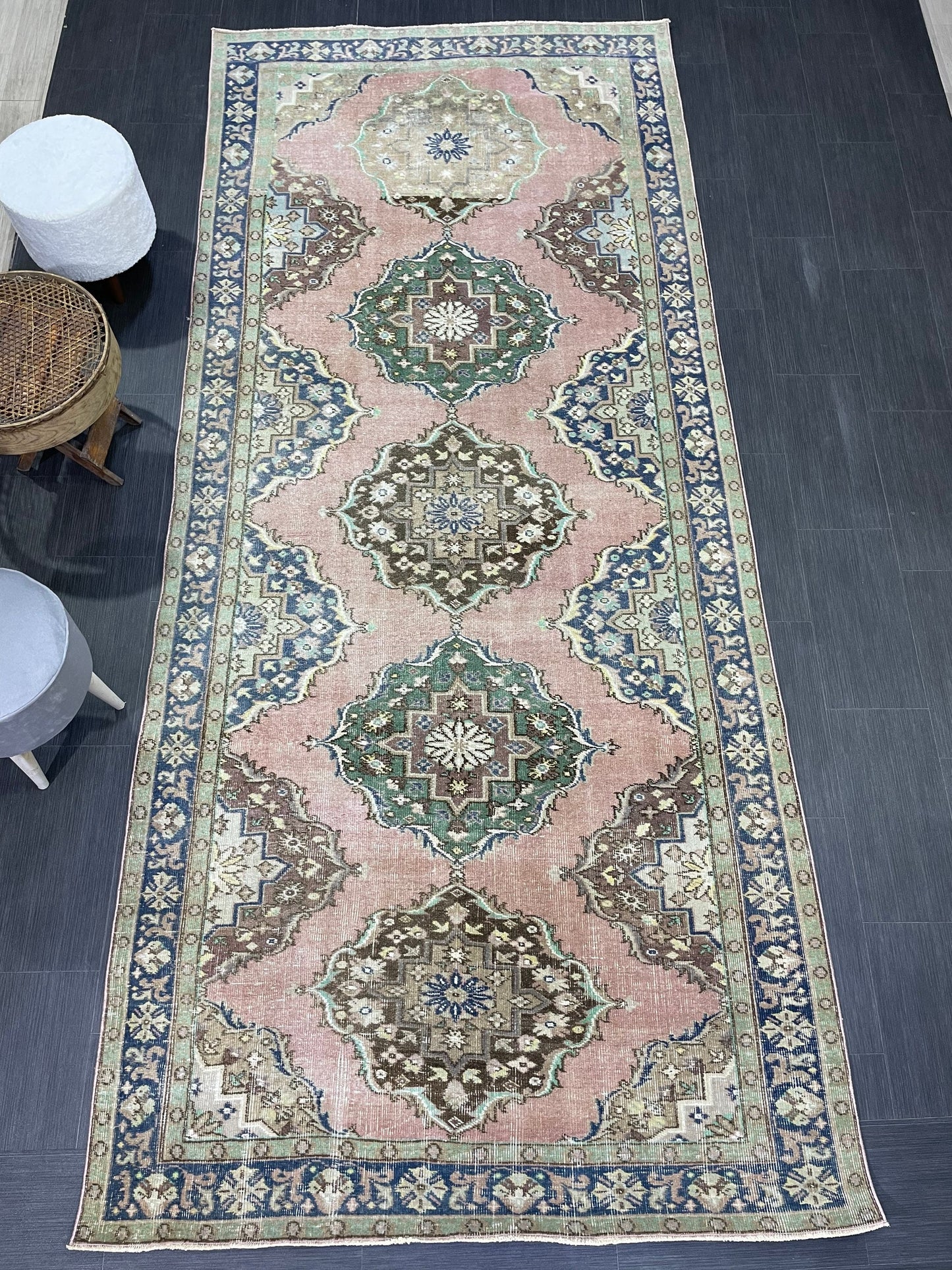Vintage Runner Rug, Hand Knotted Runner 5 x 11.4 Rug, Turkish Runner Rug, Vintage Runner Rug, Hallway Runner Rug,Quality Kitchen Runner
