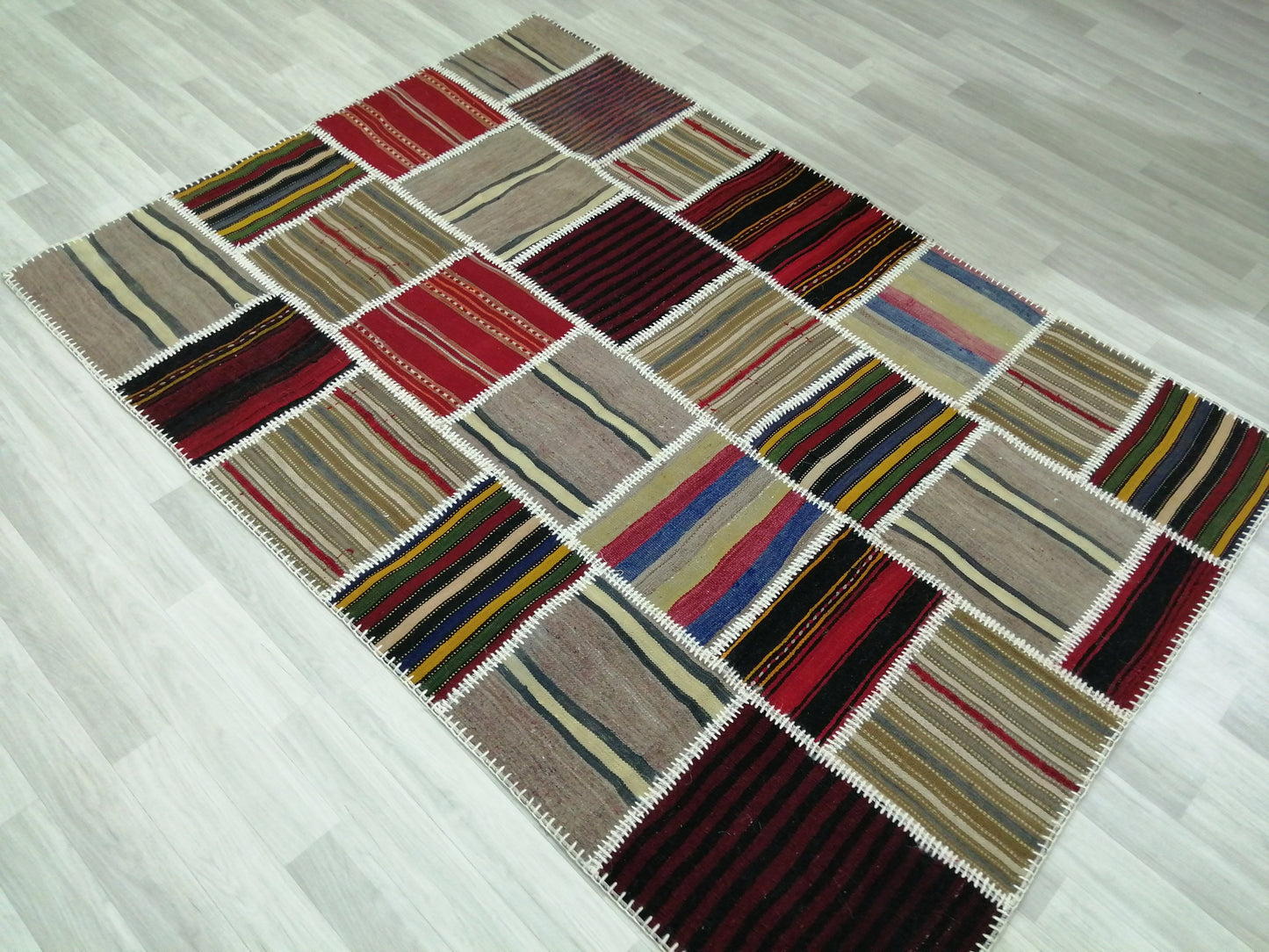 Patchwork Rugs, Hand Made Rug, Oushak Rug, Rustic Rug, Bohemian Rug, Rug Runner, Turkish Rug, Farmhouse Rug, Vintage Rug, Wool rug