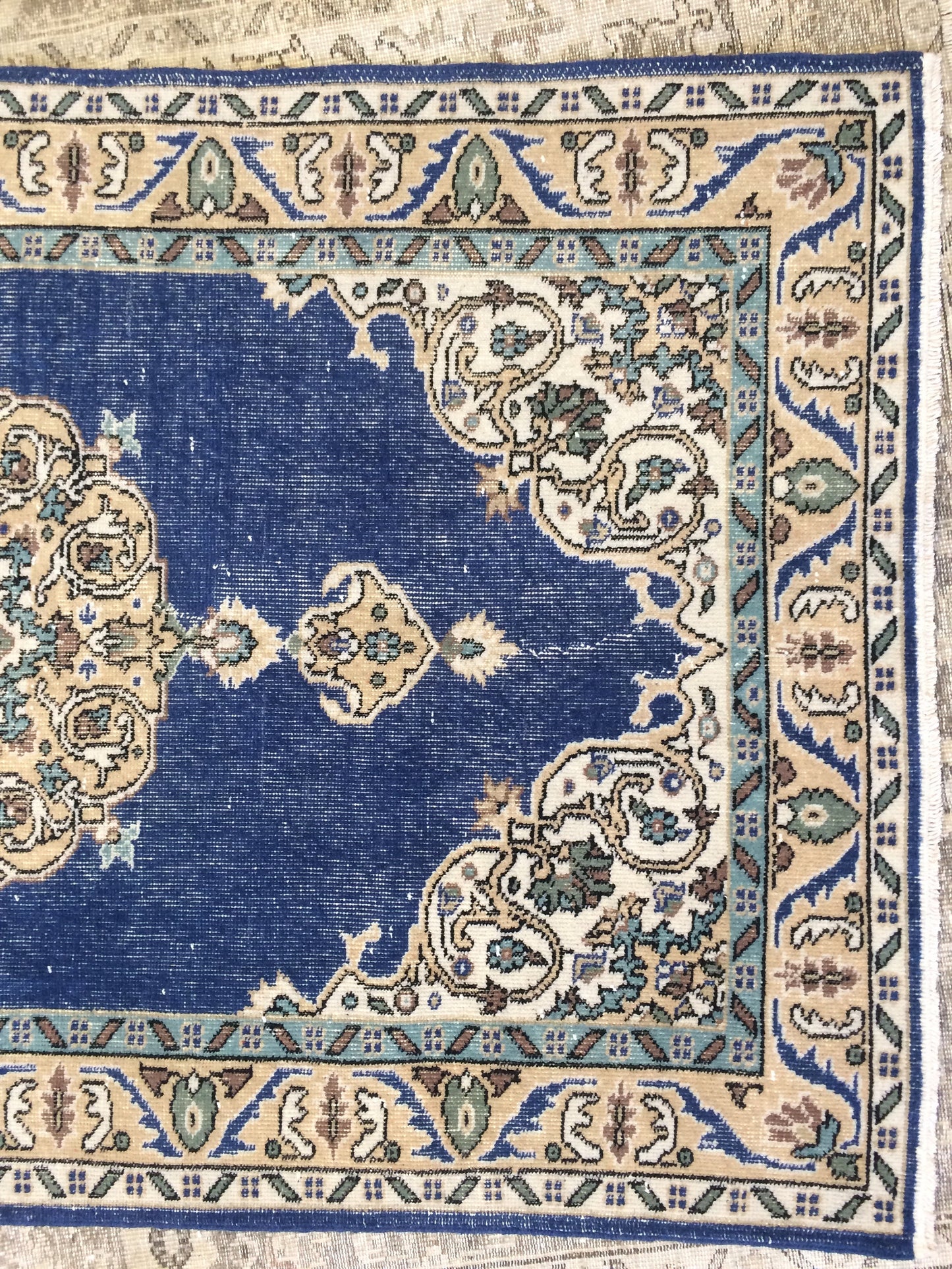 Oushak Rug 4 x 7 Turkish Rug Vintage Rug Hand Made Rug 7x4 wool rug Oriental Rug Blue living room rug