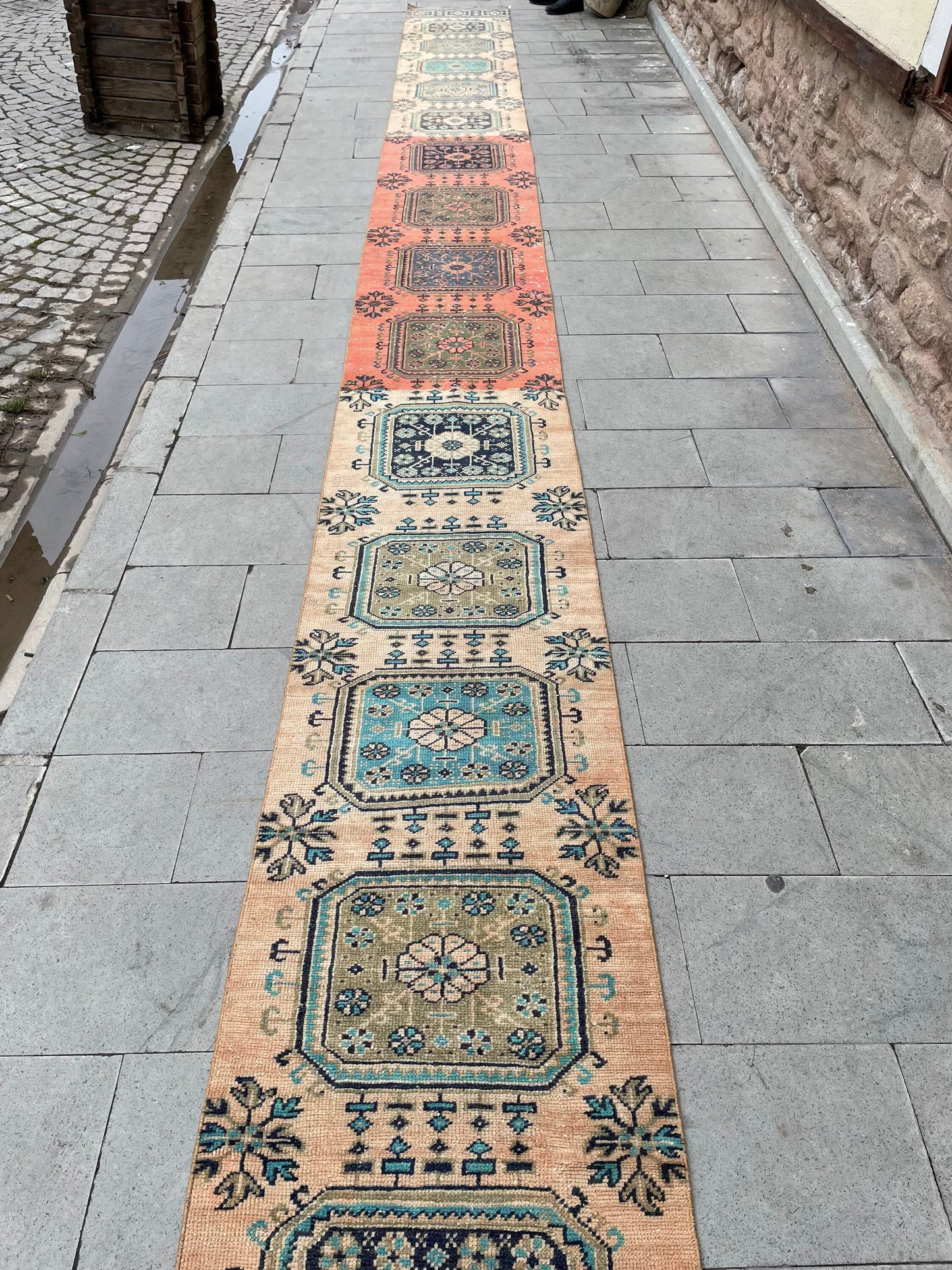 Vintage Staircase Runner Rug 2.3 x 27 ft Extra Long TURKISH Runner Rug Vintage Runner Rug Distressed Runner Rug Runner Hand Knotted Runner