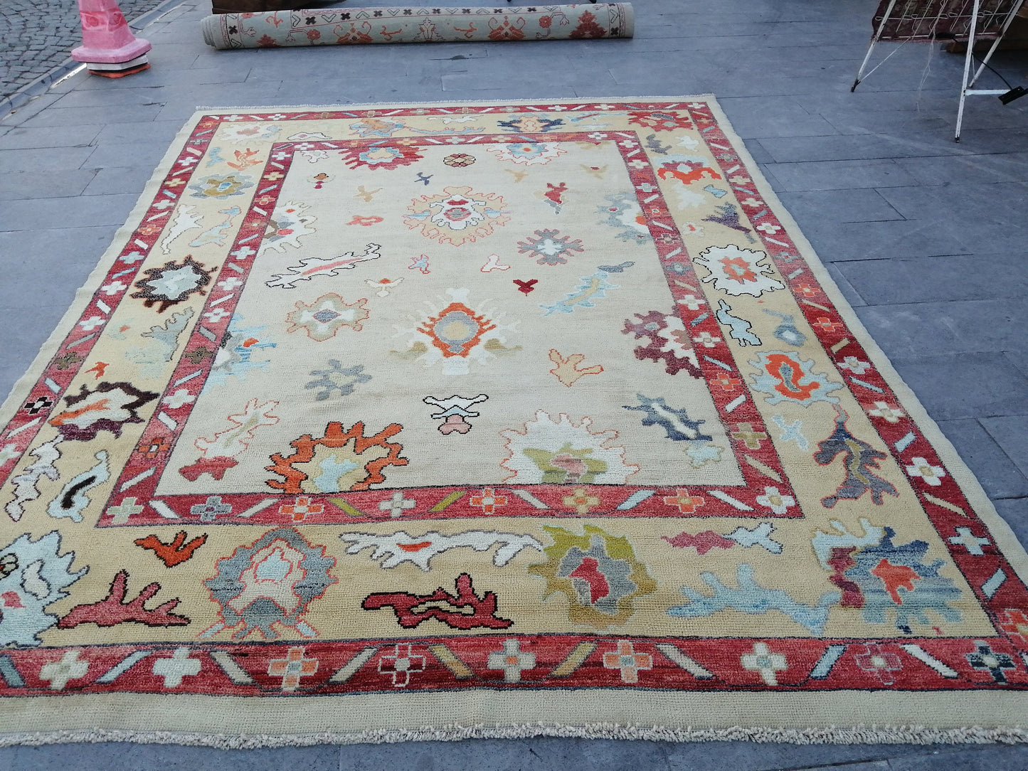 12 x 9 OUSHAK RUG, TURKISH Oushak Rug, Vintage Oushak Rug, Rug, Wool Oushak Rug Hand Made Rugs, Made In Turkey 9x12 Oushak Rug