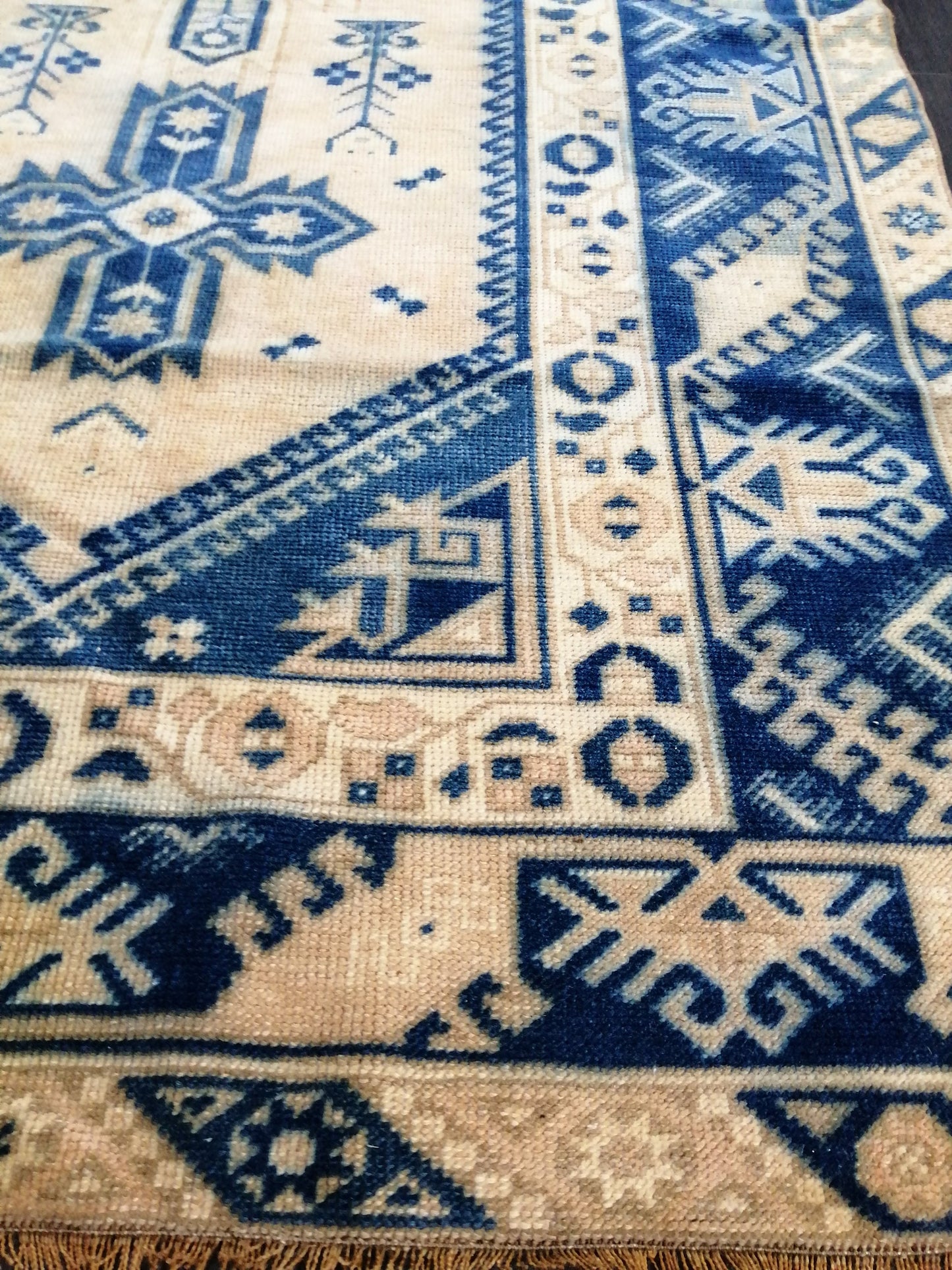6.8 X 3.9 Rugs, Hand Made Rug, Oushak Rug, Rustic Rug, BLUE Rug, Rug Runner, Turkish Rug, Farmhouse Rug, Vintage Rug, Wool rug
