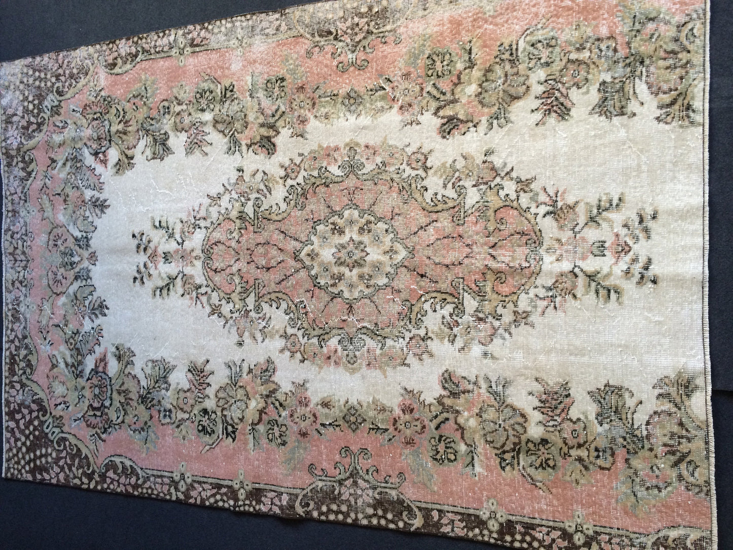 7.8 x 5.2 Pink Large Area Oushak Rug Vintage Rug Turkish Rug Hand Made Rug