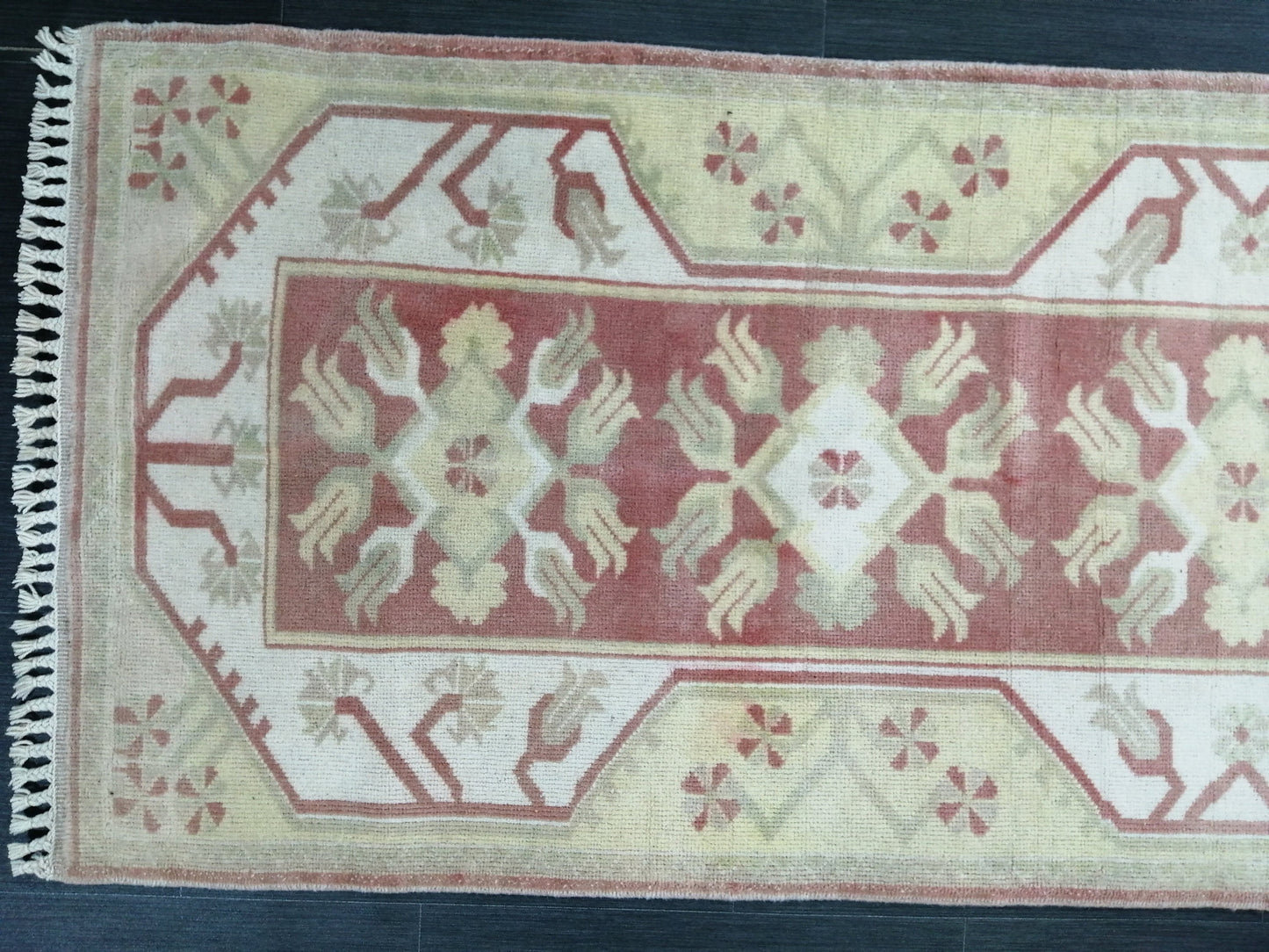 Muted Oushak Runner 2.5 x 9.5 Kitchen Runner Rug Wool Runner Rug Wool Oushak Rug Turkish Runner Rug Vintage Runner Rug Hallway Runner Rug
