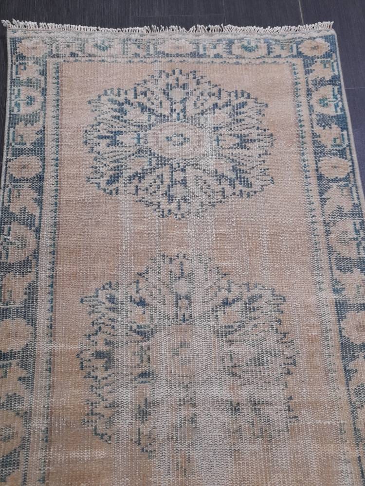 Distressed Antique Runner Rug 2.6 x 10.6 Turkish Runner Rug Vintage Runner Rug Old Hallway Runner Rug Kitchen Runner Rug Wool Runner Rug