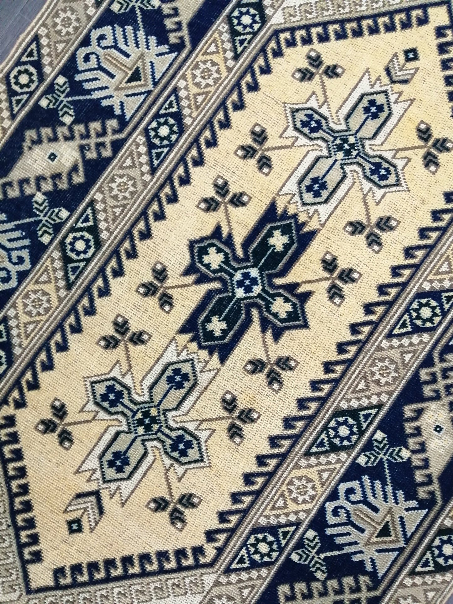 Navy Vintage Rugs 6.2 x 3.9 TURKISH HAND MADE Rugs Vintage Turkish Rugs Oushak Rug Turkish Oushak Rug, Vintage Oushak Rug, Wool Rug