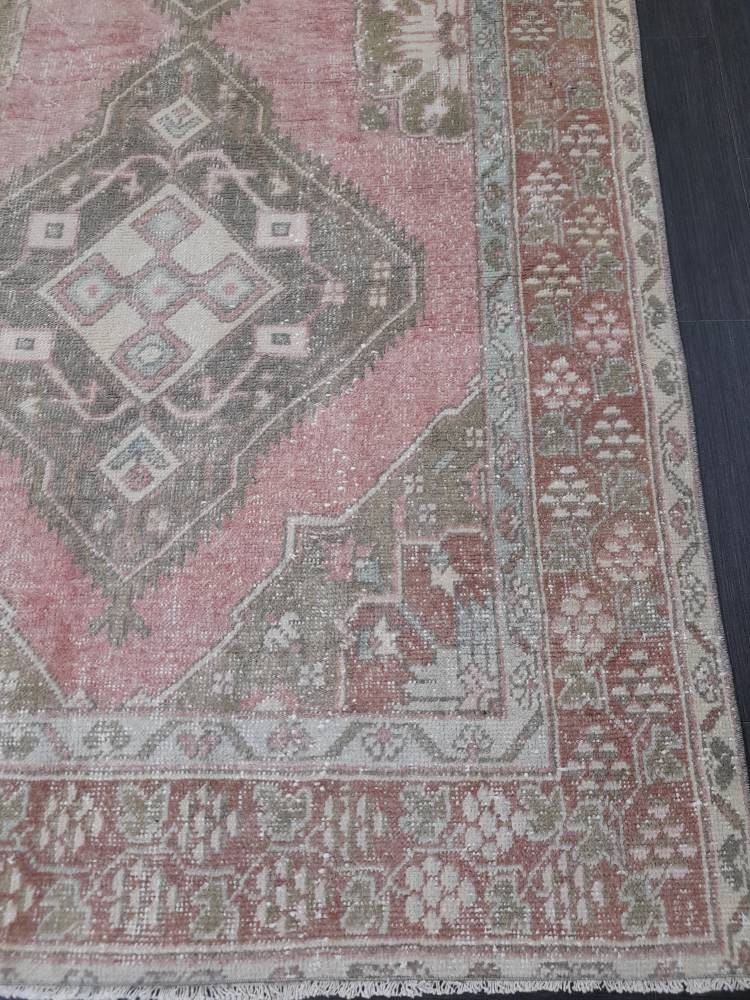 Muted Vintage Turkish Runner Rug 4.8 x 11 Orienta Runner Rug muted Vintage Runner Rug Hallway Runner Rug Kitchen Runner Rug Wool Runner Rug