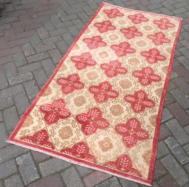Vintage Rug Turkish Rug, Bohemian Rug Oushak Rug