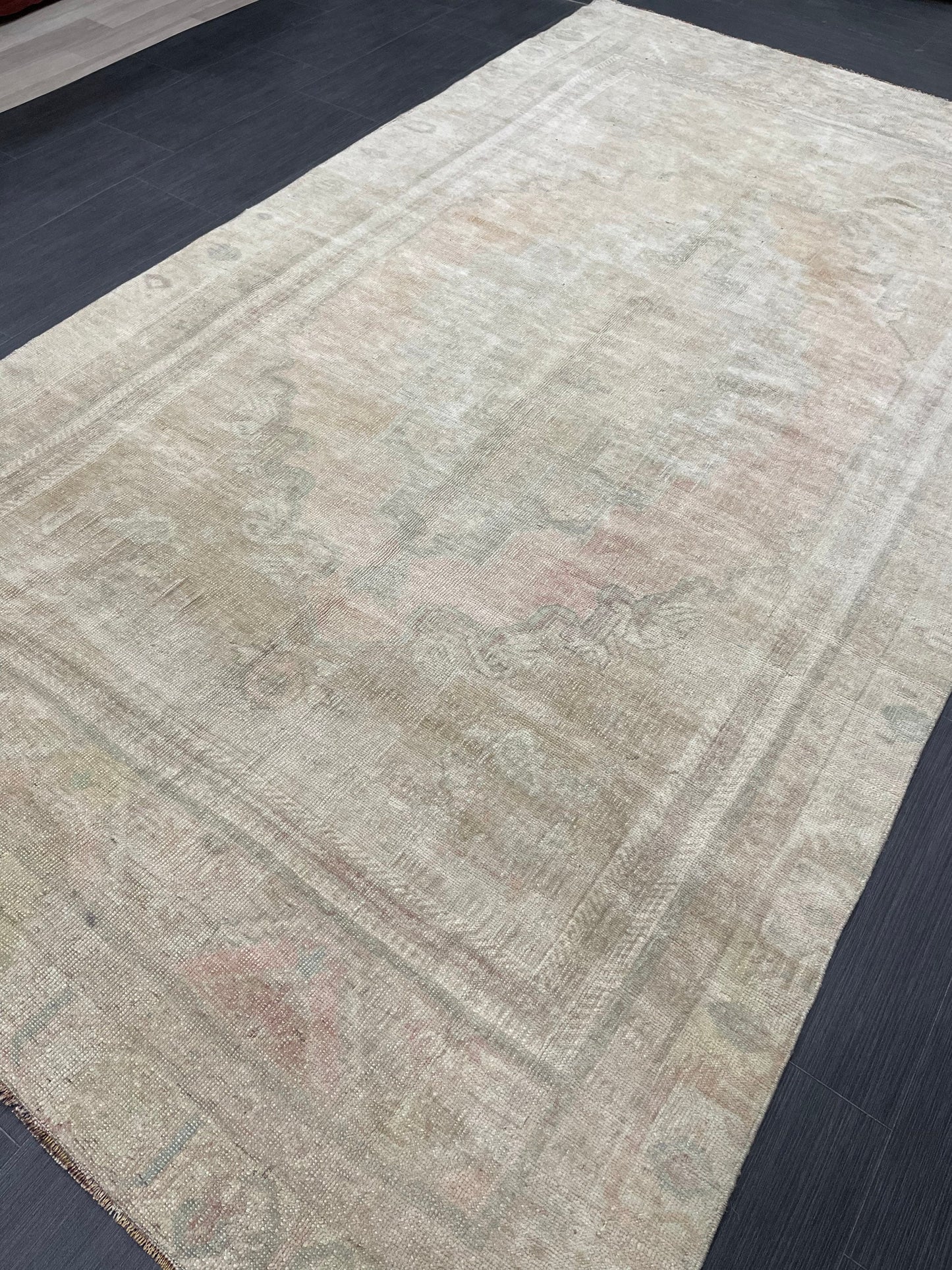MUTED Vintage RUG 5x9 TURKISH Oushak Rug Vintage Hand Knotted Rug Antique Persian Hand Made Rugs Turkish Rug Handmade Wool Rug