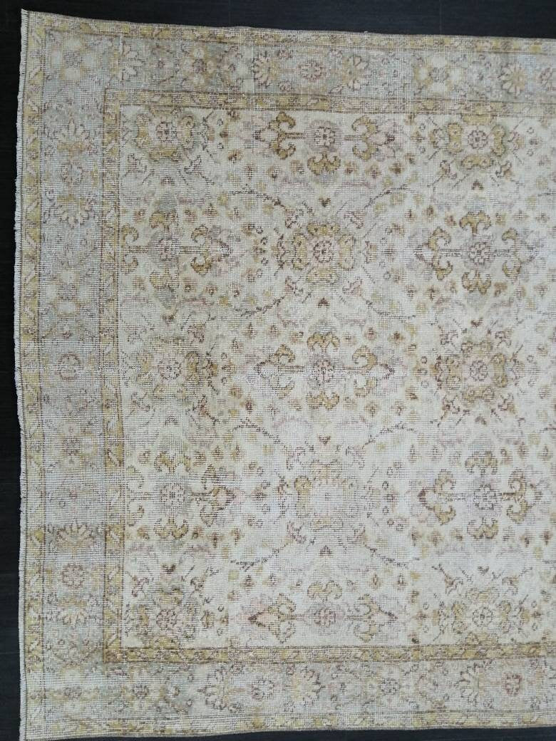 Vintage Rugs 9.2 x 5.3 TURKISH HAND MADE Rugs 10x6 Vintage Turkish Rugs Oushak Rug Large Turkish Oushak Rug, Vintage Oushak Rug, Wool Rug
