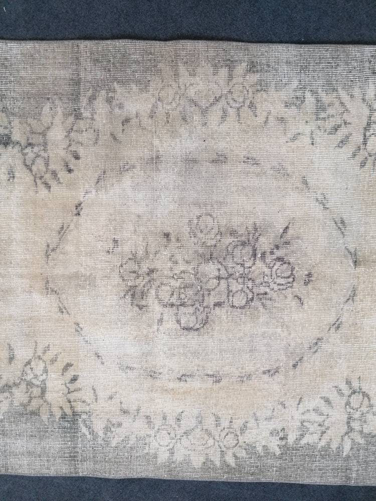 Turkish rug, oushak rug 3'8x6'6 vintage rustic rug, vintage oushak rug, kitchen area rug,