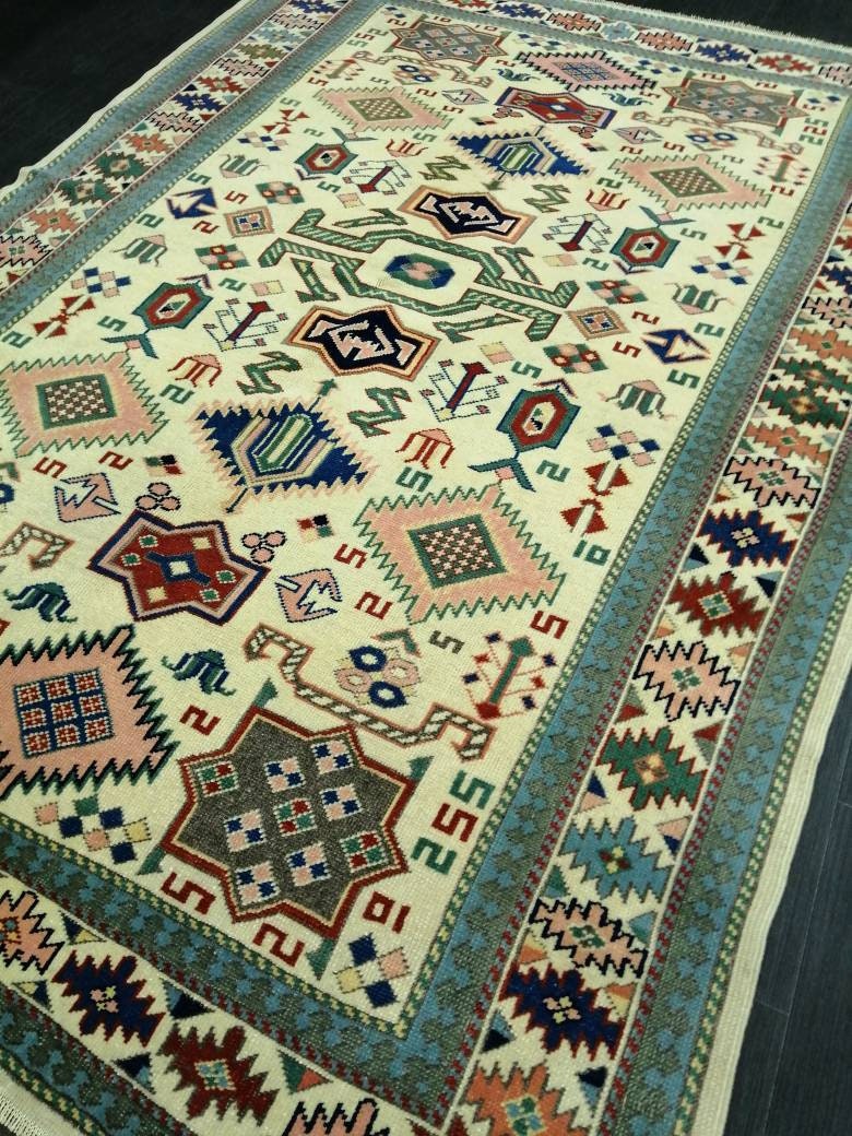 Quality Hand Made Rug 6.9 x 5 Vintage Rug Oushak Rug, Bohemian Rug, Rug Runner, Turkish Rug, Farmhouse Rug, Wool rug