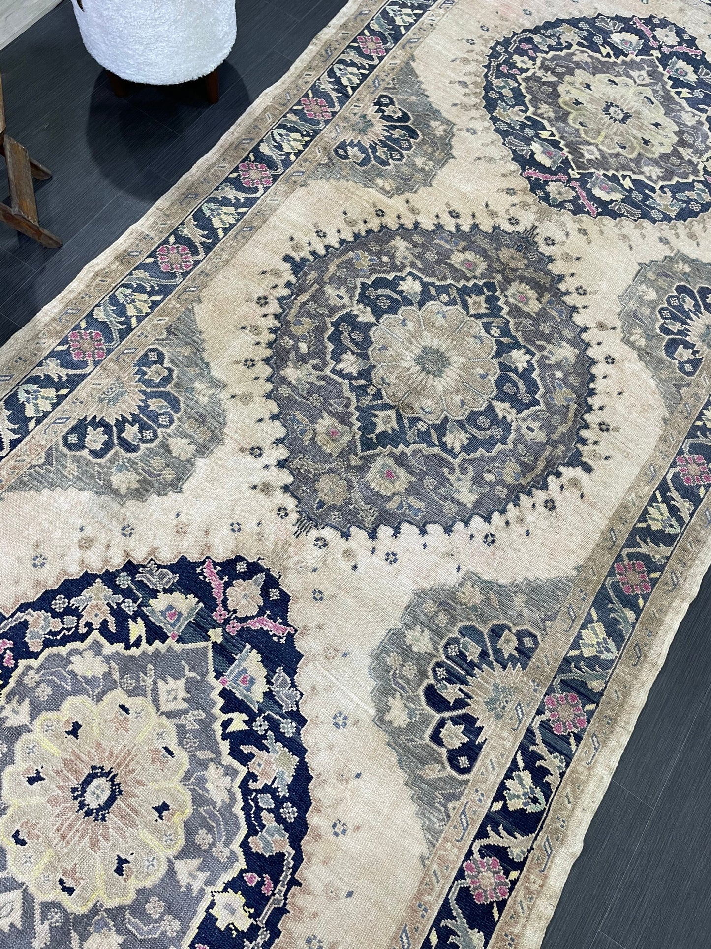 Vintage Oushak 5 x 11 Rug Wool Hand Knotted Rug Handmade Rug Antique Rug Old Rug Authentic Oushak Rug Fun Rug one of a kind rug