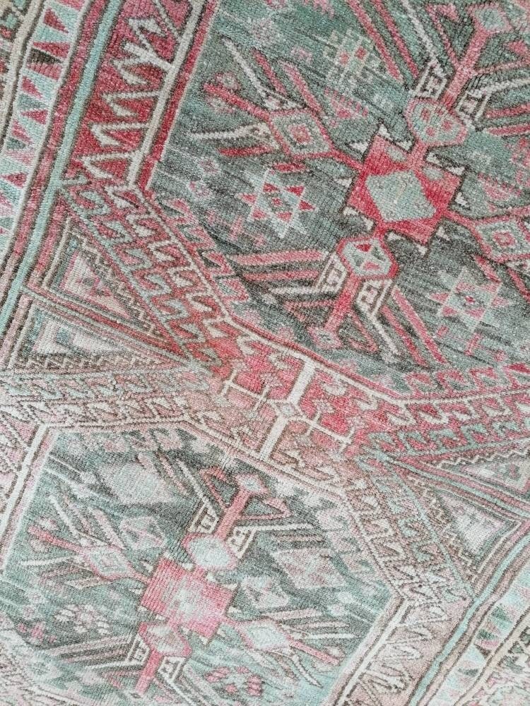 Vintage handmade wool bedding rug turkish bedroom rug 3'10x5'8 oushak rug, bohemian rug, living room rug