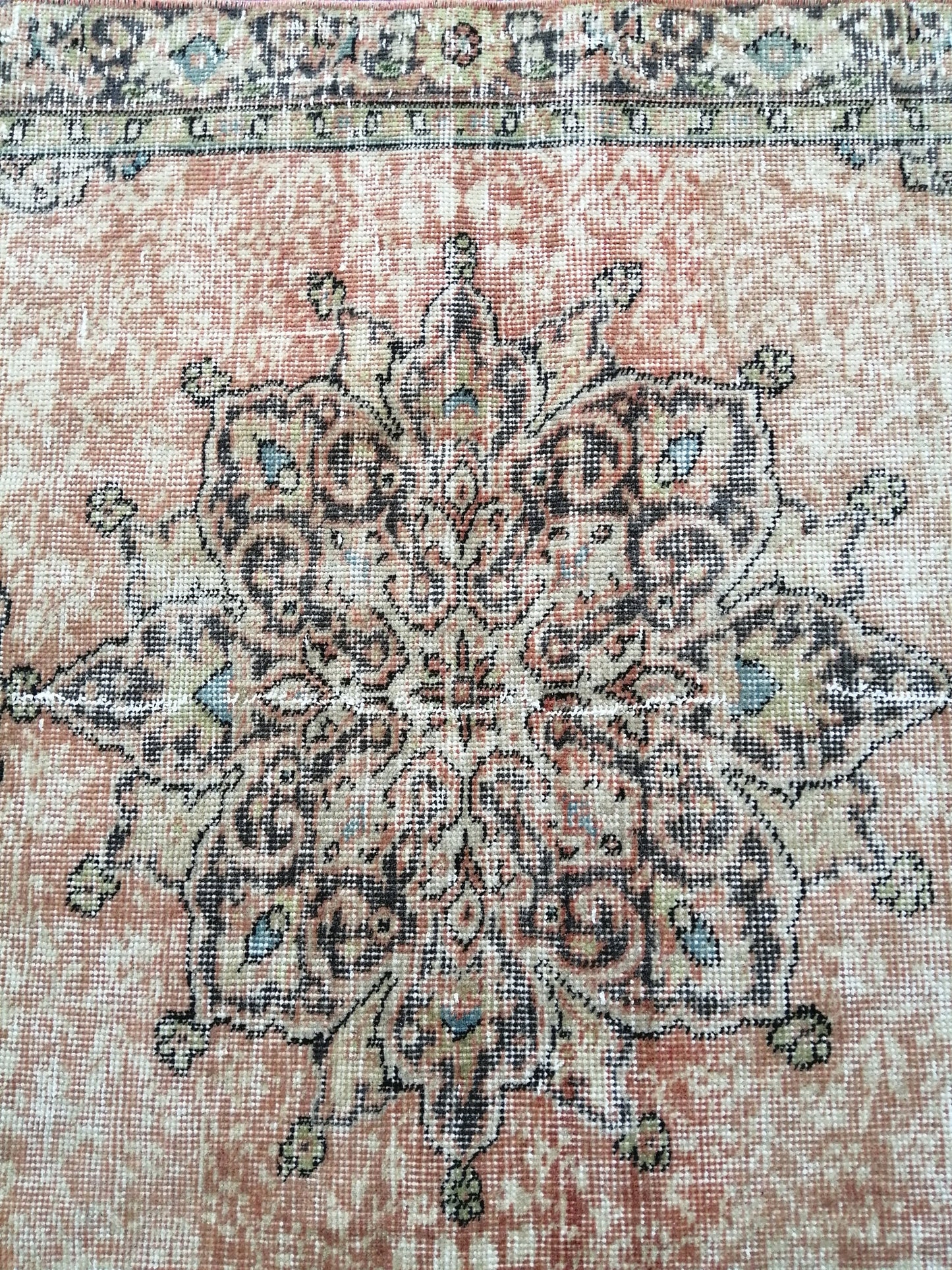 6.4 x 3.2 Vintage Rug Turkish Rug Oushak Rug Bohemian Rug, Living Room Rug, Oushak Rug, Hand Made Rug Wool Rug