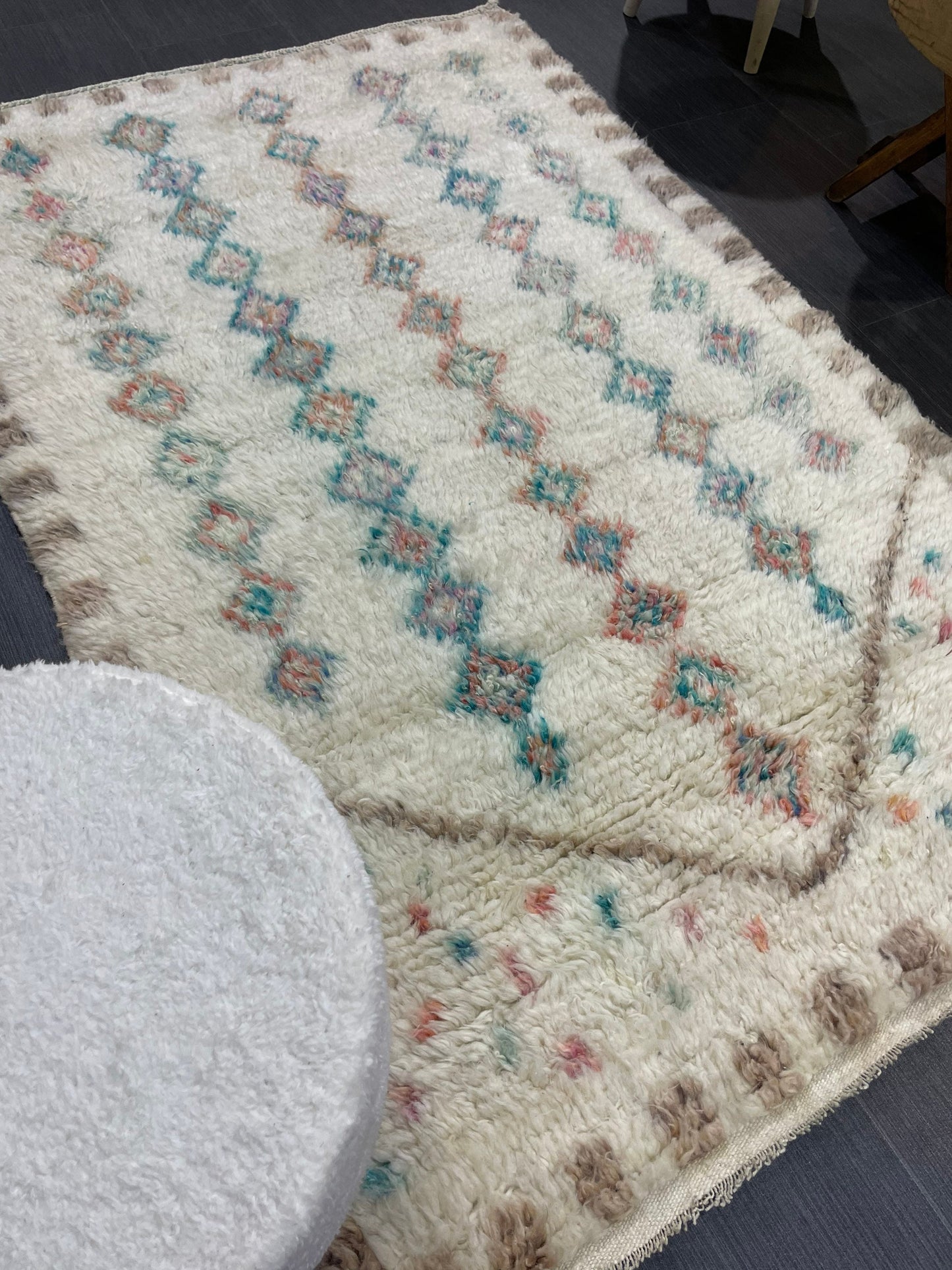 Antique Wool Rug, Vintage Shaggy 3.5 x 5.4 Rug, High Wool Pile Rug, Plush Rug, Handmade Rug, Hand Knotted Rug, Turkish Rug, Nomad Rug, Rear