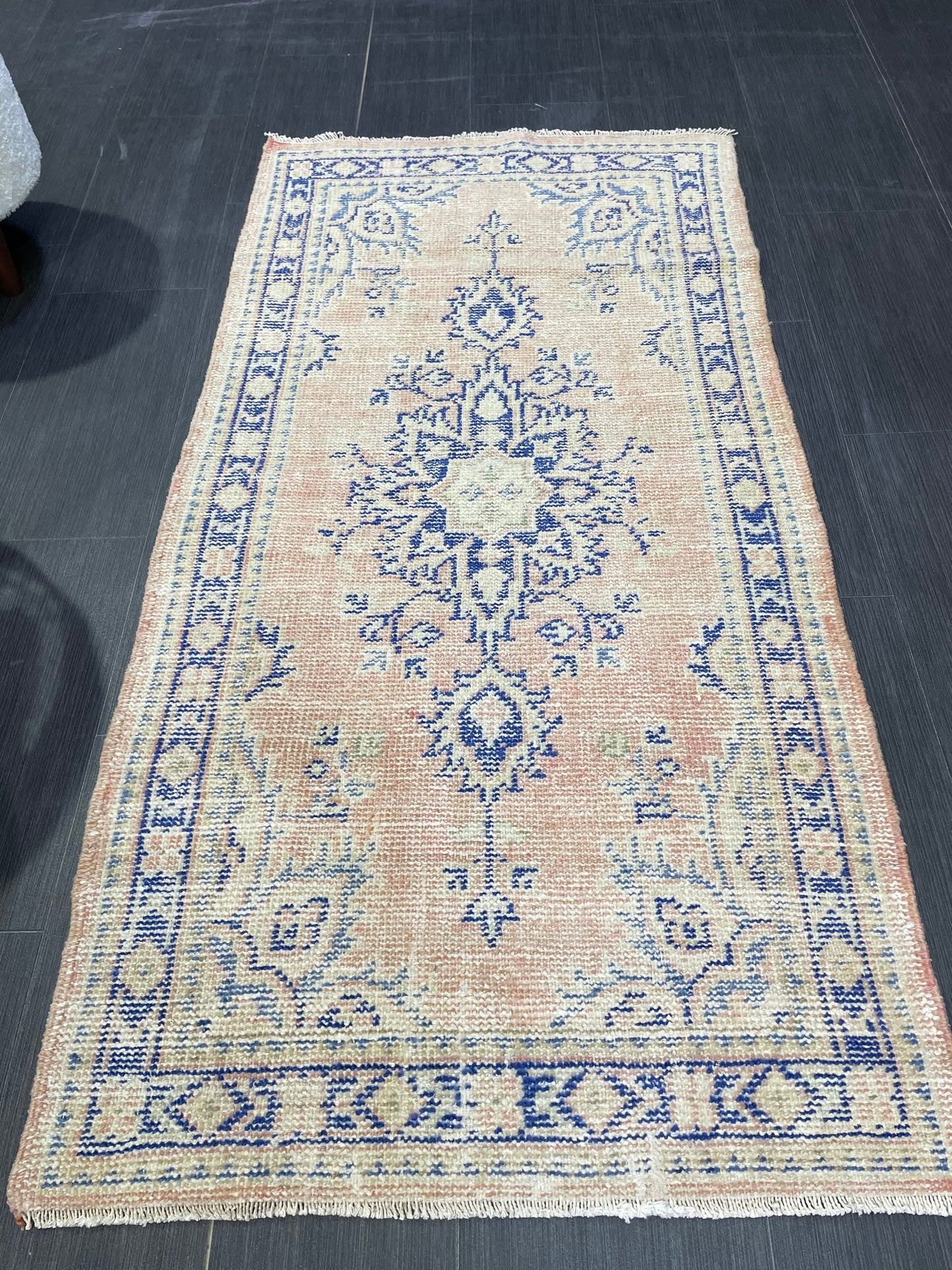 Antique Rug, Vintage 2.8 x 5.5 Rug, Turkish Wool Rug, Oushak Rug, Distressed Rug, Hand Knotted Rug, Persian Rug, Handmade Rug