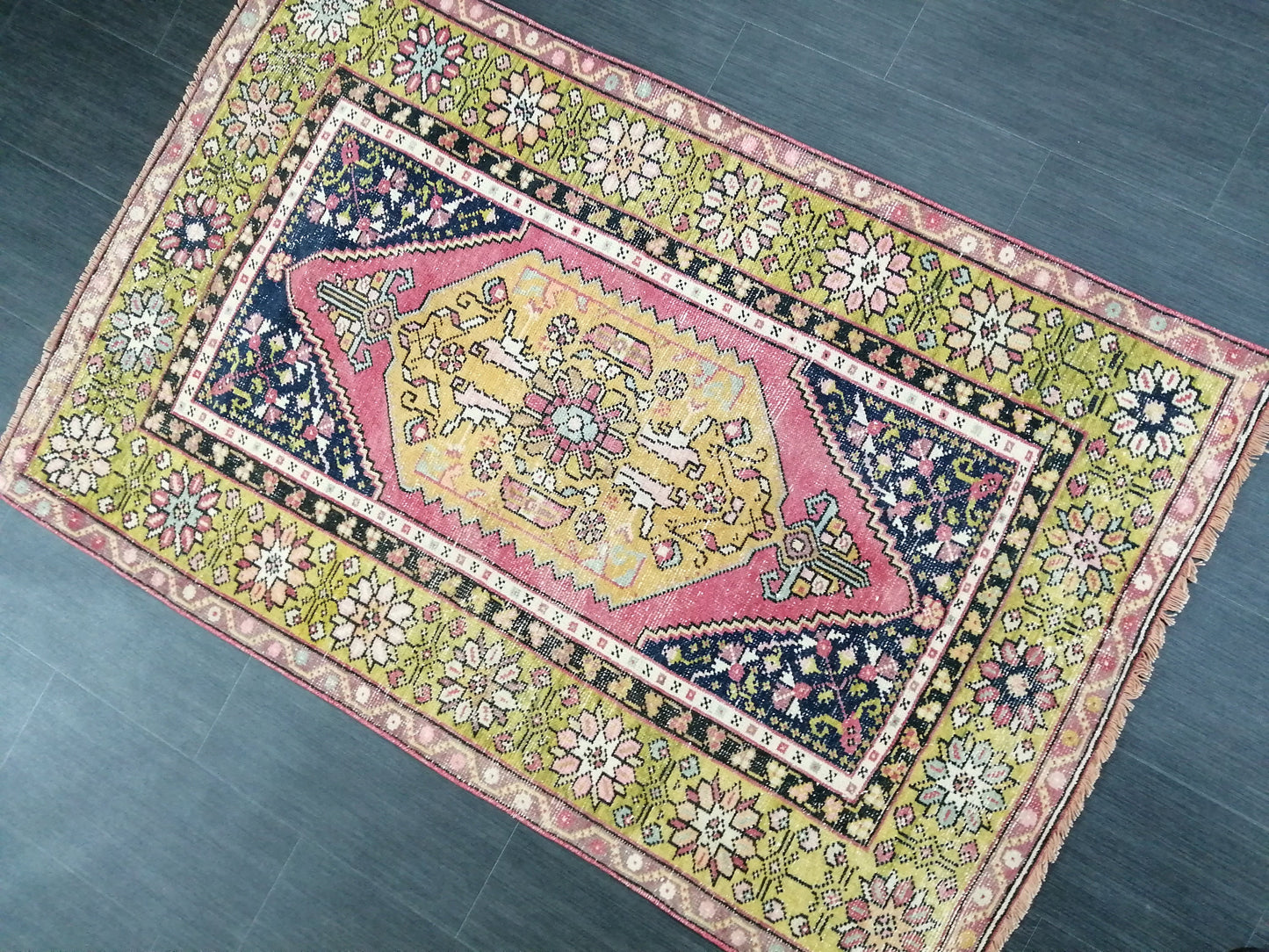 5.6 x 3.6 Hand Made Rug, Oushak Rug, Rustic Rug, Bohemian Rug, Rug Runner, Turkish Rug, Farmhouse Rug, Vintage Rug, Wool rug