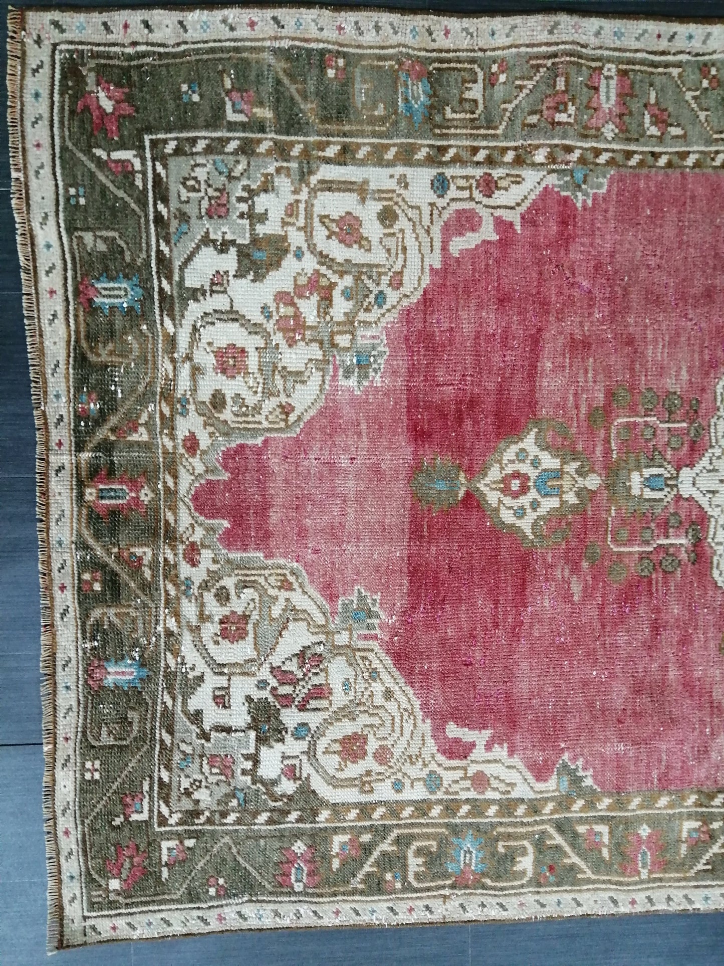 4.3 x 8.5 Vintage Oushak Rug Muted Vintage Rug Wool Oushak Rug Hand Made Rugs Vintage Turkish Rug Living Room Rug