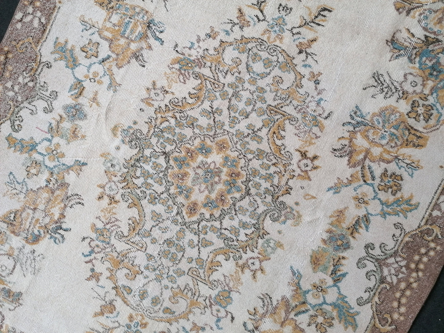 Large oushak rug, turkish oushak rug, vintage rug 10x6 feet vintage oushak rug, unique hand made rug, kitchen rug bohemian rug