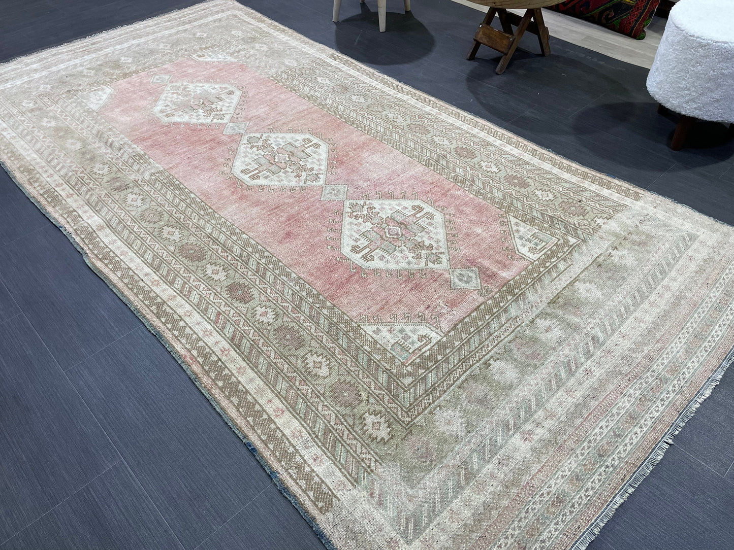 Vintage RUG, TURKISH 4.2 x 8.5 Rug, Vintage Handmade Rug, Wool Hand Knotted Rug, Hand Made Rug Quality Turkish Rug
