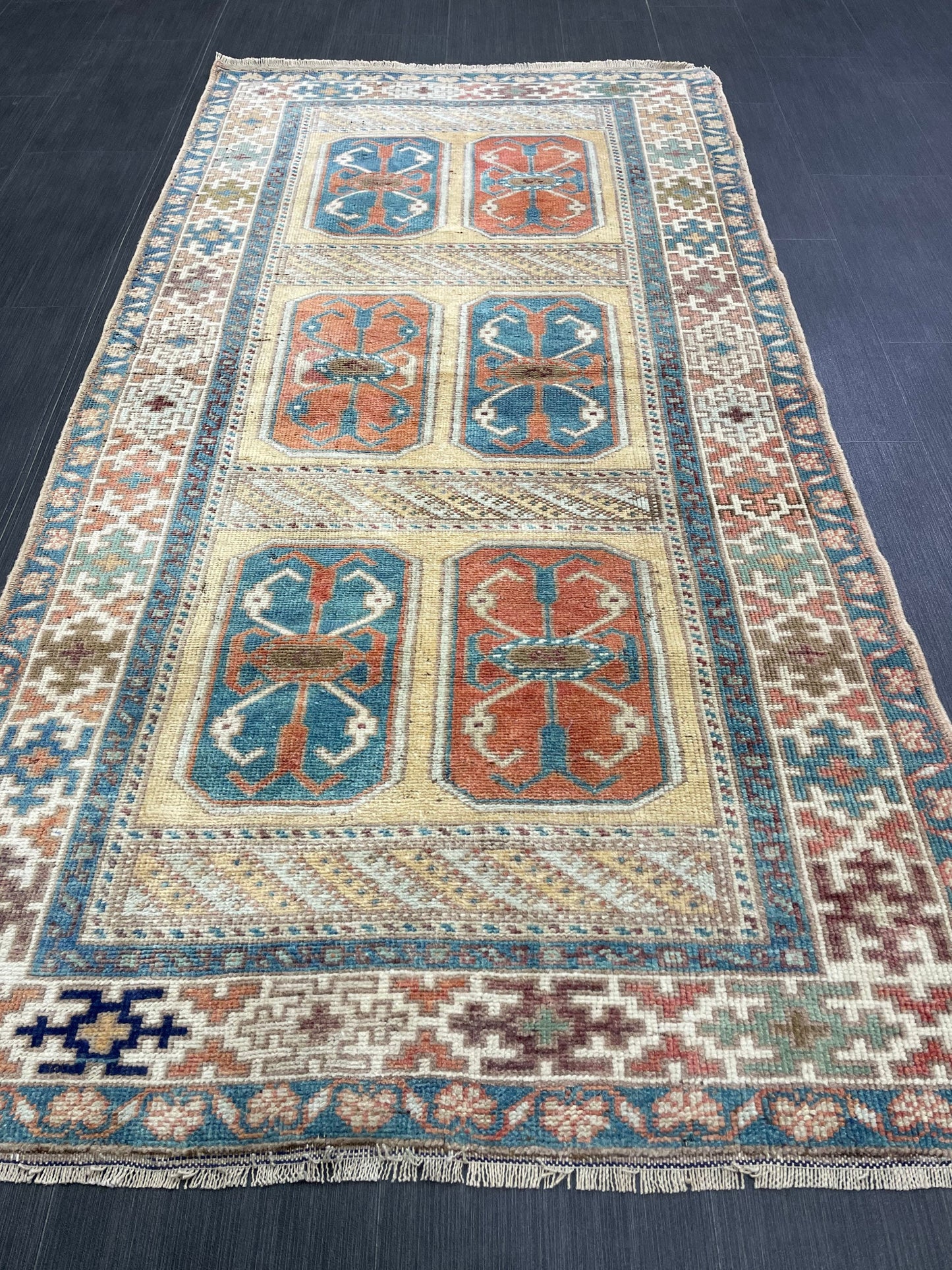 Wool Vintage RUG 3.3 x 6.6 TURKISH Rug Oriental Rug Vintage Oushak Rug Vintage Persian Rug Hand Made Rugs Vintage Turkish Rug Discounted Rug