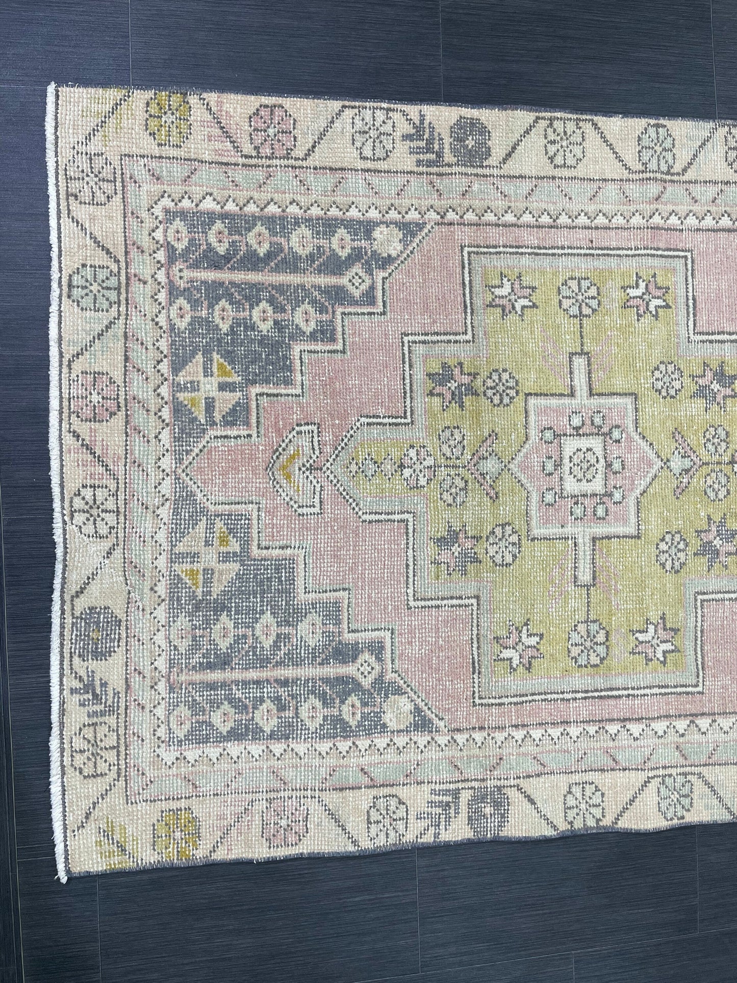 Vintage RUG 4 x 8.7 TURKISH Rug Oriental Rug Vintage Oushak Rug Vintage Persian Wool Rug Hand Made Rugs Vintage Turkish Rug Discounted Rugs