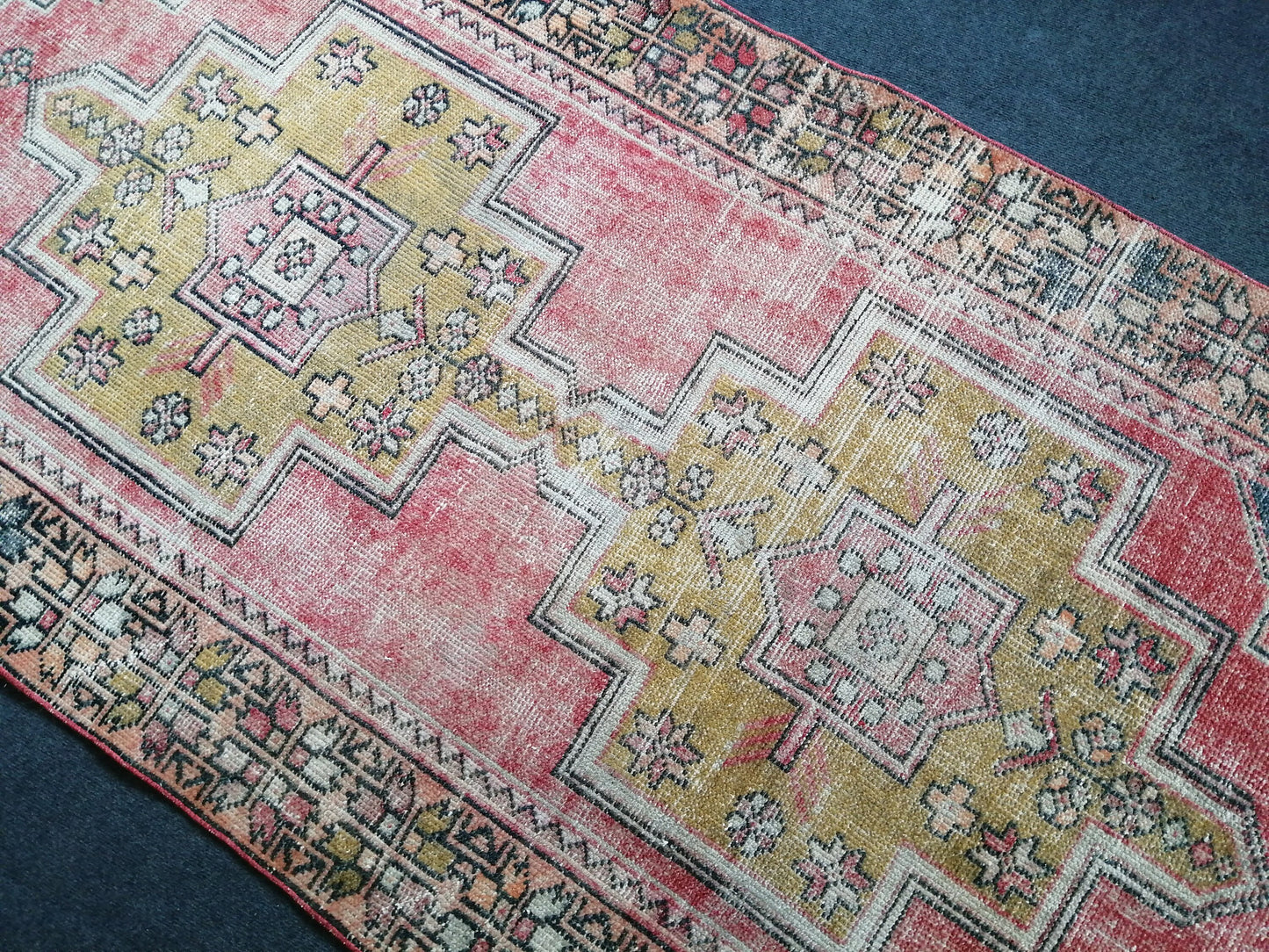 8.8 X 4 VINTAGE Rugs, Hand Made Rug, Oushak Rug, Rustic Rug, Bohemian Rug, Rug Runner, Turkish Rug, Farmhouse Rug, Vintage Rug, Wool rug