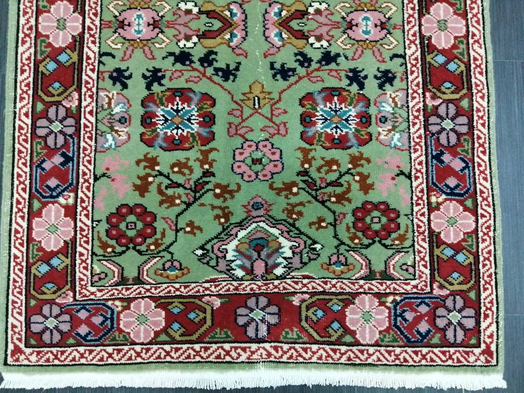 Quality Hand Made Rug 5.8 x 3.6 Green Rug, Oushak Rug, Bohemian Rug, Rug Runner, Turkish Rug, Farmhouse Rug, Vintage Rug, Wool rug