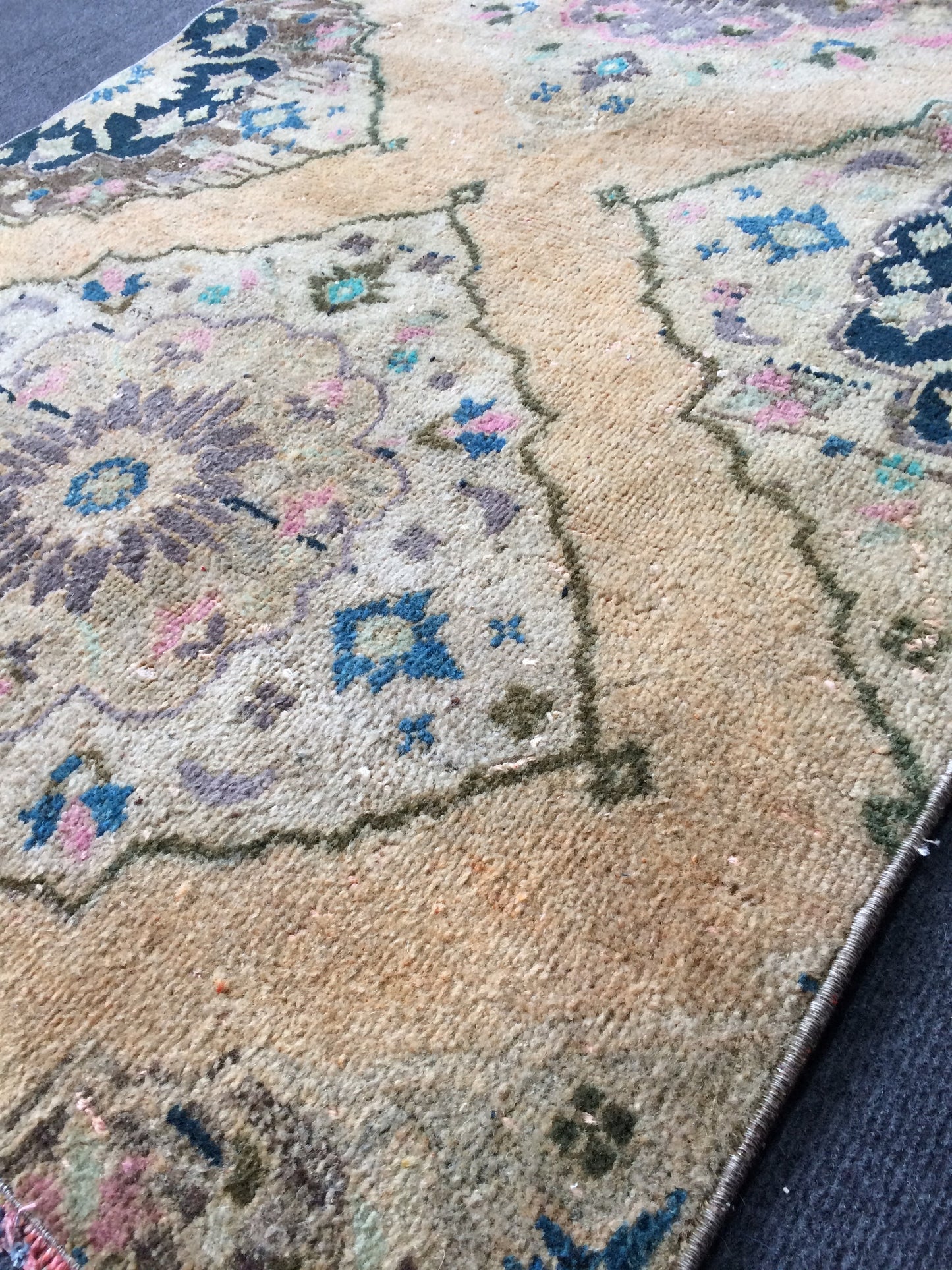 Mini Turkish Rug Small Area Rug Turkish Rug Oushak Rug Hand Made Rug Vintage Rug