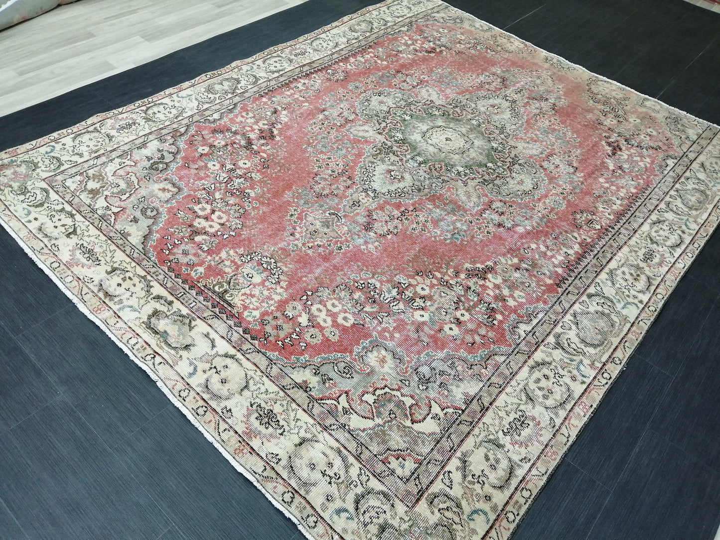 9 x 7.2 Rugs, Hand Made Rug, Oushak Rug, Rustic Rug, 9x7 Rug, Rug Runner, Turkish Rug, Farmhouse Rug, Vintage Rug, Wool rug