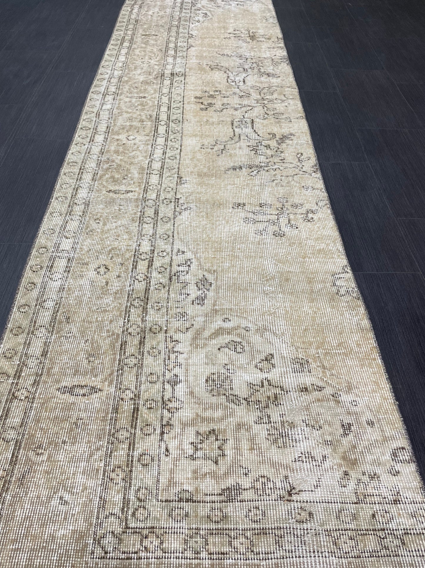 Muted Oushak Runner 2.5 x 11.5 Rug Distressed Turkish Runner Rug Vintage Runner Handmade Hallway Runner Rug Kitchen Runner Rug Wool Runner
