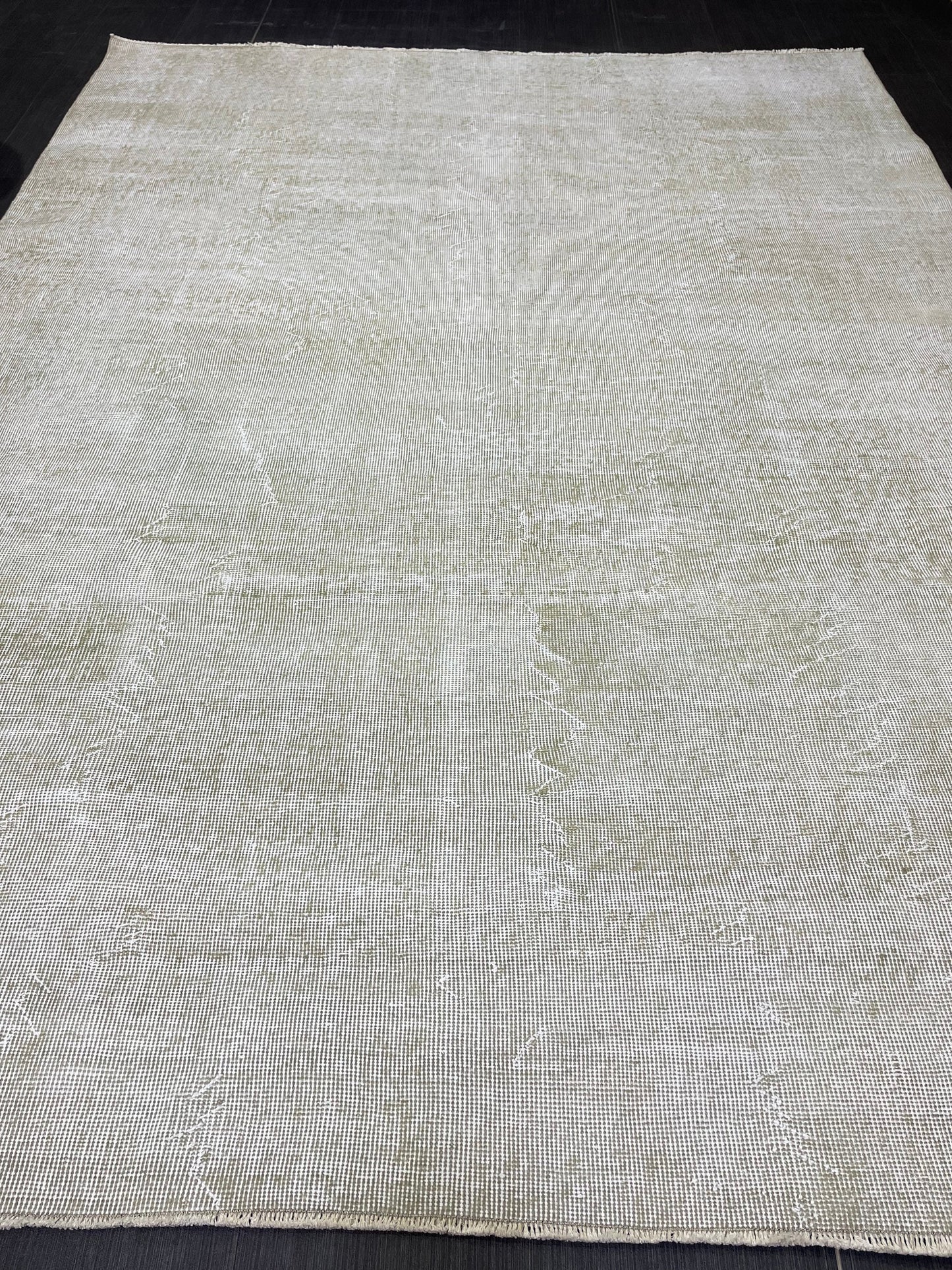 Neutral Vintage Rug Distressed 6.3 x 8.5 Rug Turkish Rug Muted Hand Knotted Wool Rug Handmade Rug Antique Rug