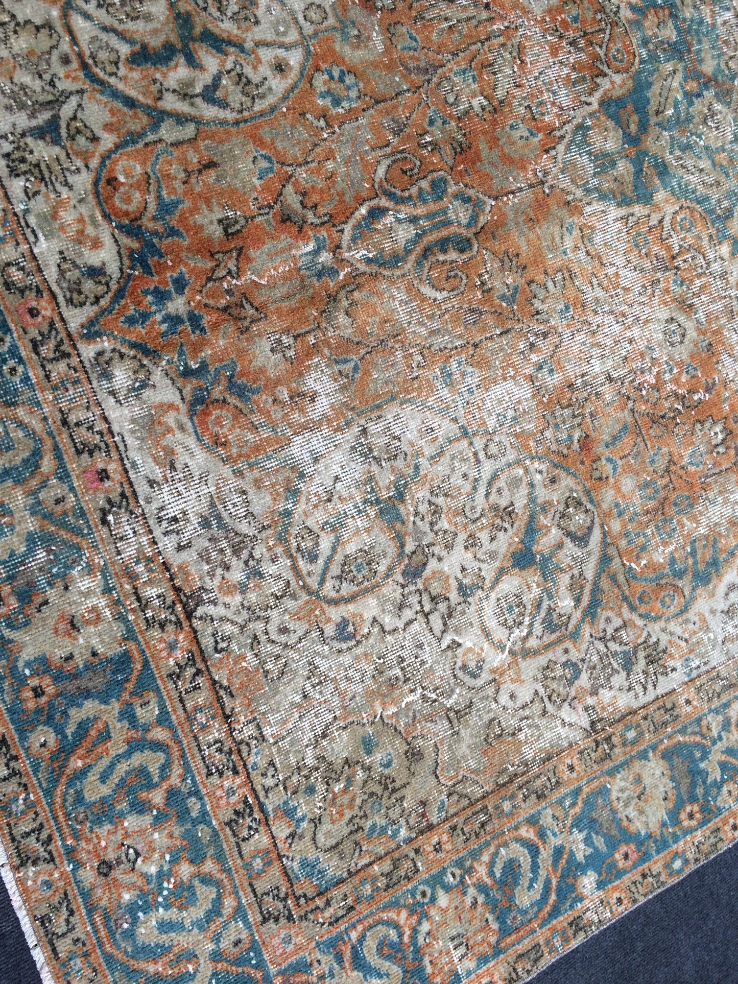 6.3 x 10.5 Distressed Area Rug, Oushak Rug, Vintage Rug Turkish Rugs, Oushak Rug Antique Handmade Rug