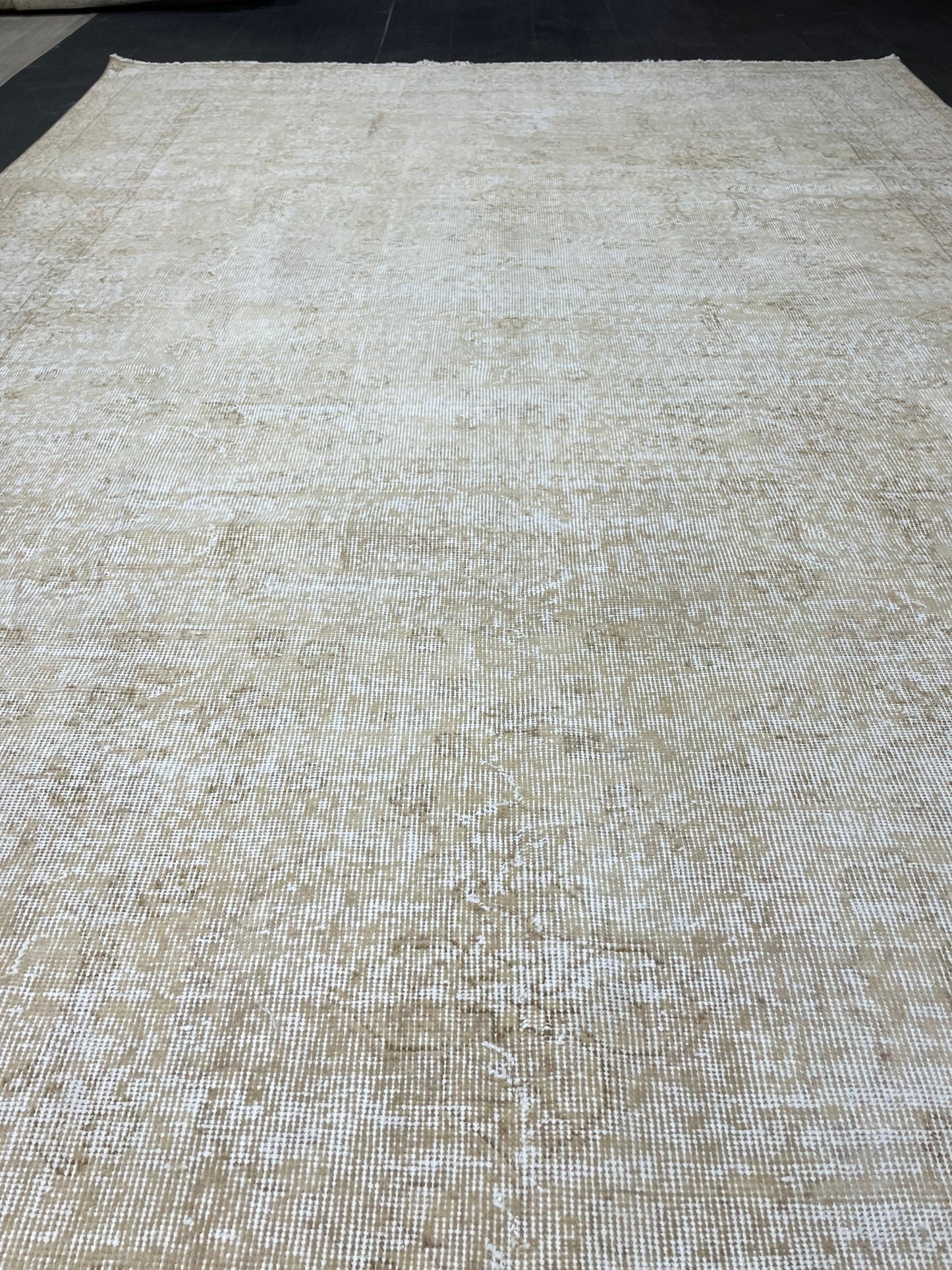 Neutral Vintage Rug Muted TURKISH 7 x 10.4 Rug Handmade Rug Distressed Rug Large Turkish Oushak Rug Wool Rug Hand Knotted Rug