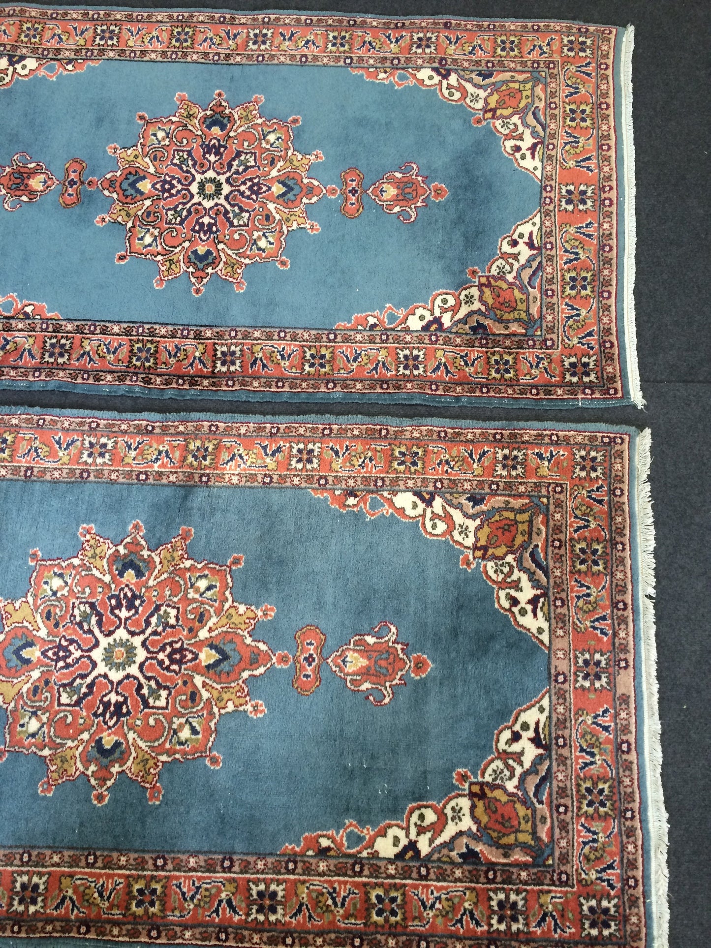 Blue Rugs, TWIN TURKISH Runner RUG , bold colors Rug,Classic Rug,Oushak Rug, Hand woven Rug, Wool Oushak Rug, Farmhouse Rug