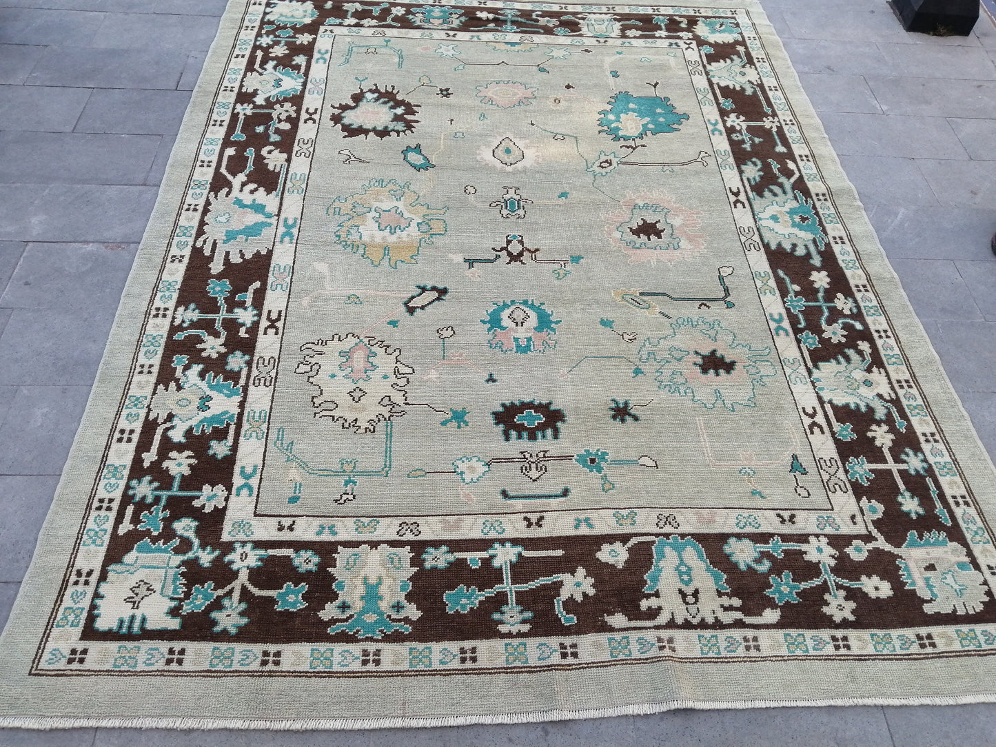 11.4 X 8.9 OUSHAK RUG, TURKISH Oushak Rug, Vintage Oushak Rug, Rug,Wool 9x11 Oushak Rug Hand Made Rugs, Made In Turkey Oushak Rug 9x12 8x11