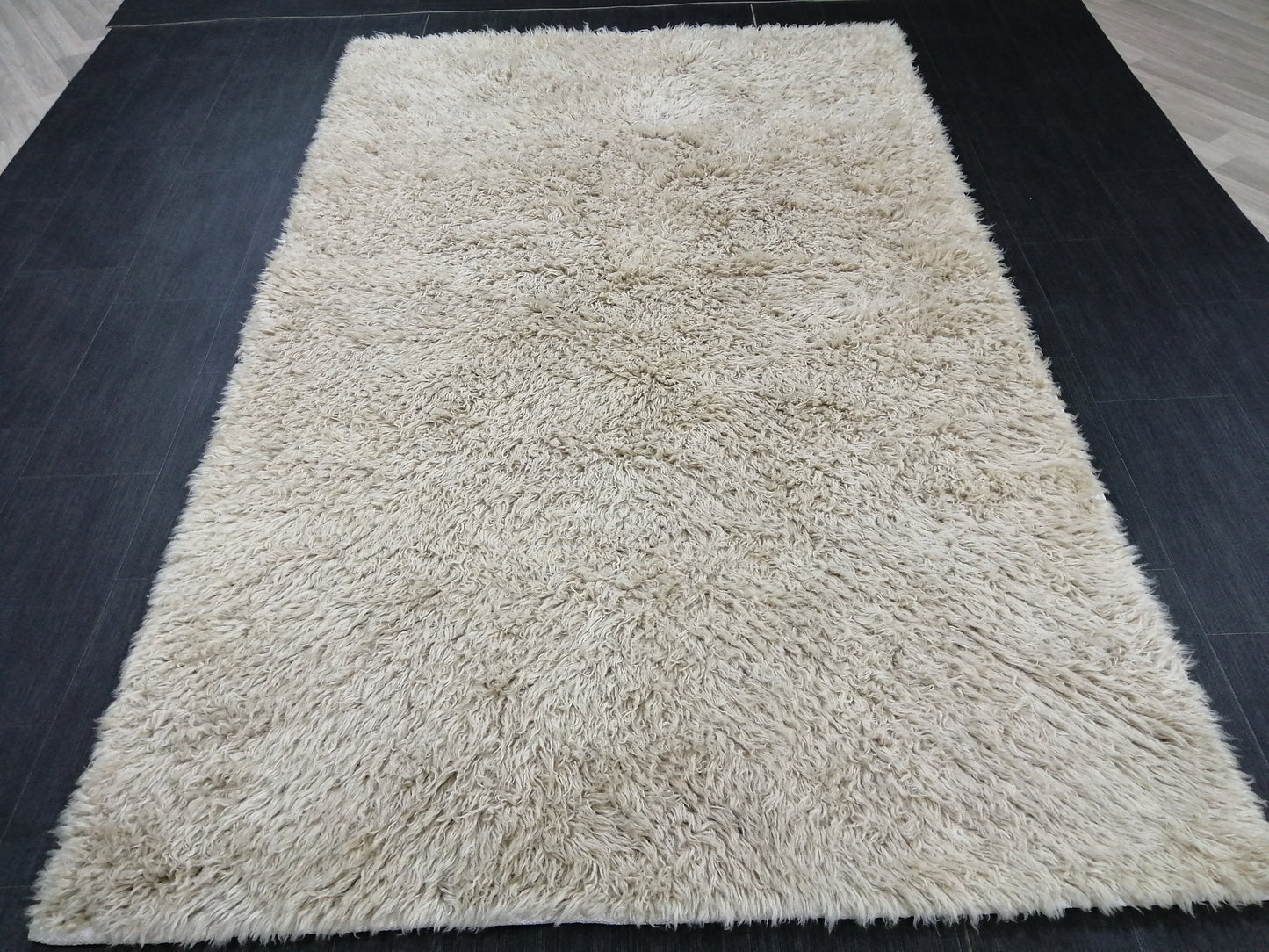 5x8 Rug Vintage Shaggy Rug Neutral Wool Rug solid No Dye Shaggy Rug Plain Hand Made Rug , Neutral Rug Hand Knotted Rug