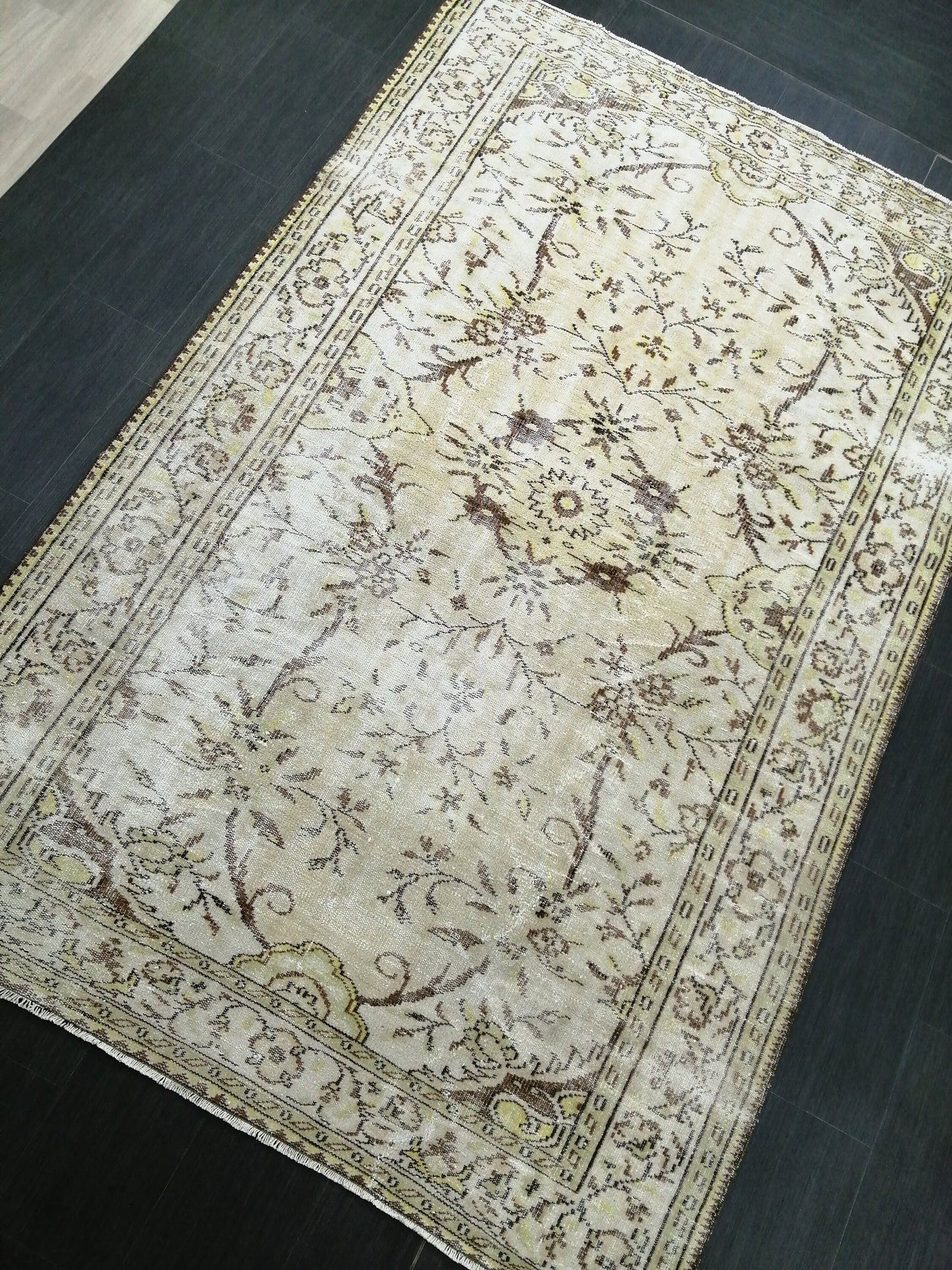 6x9 Muted Handmade Rug Oushak Rug, Rustic Rug Boho Rug, Muted Home Decor Rug Turkish Rug, Farmhouse Rug Persian Rug Hand Knotted Rug
