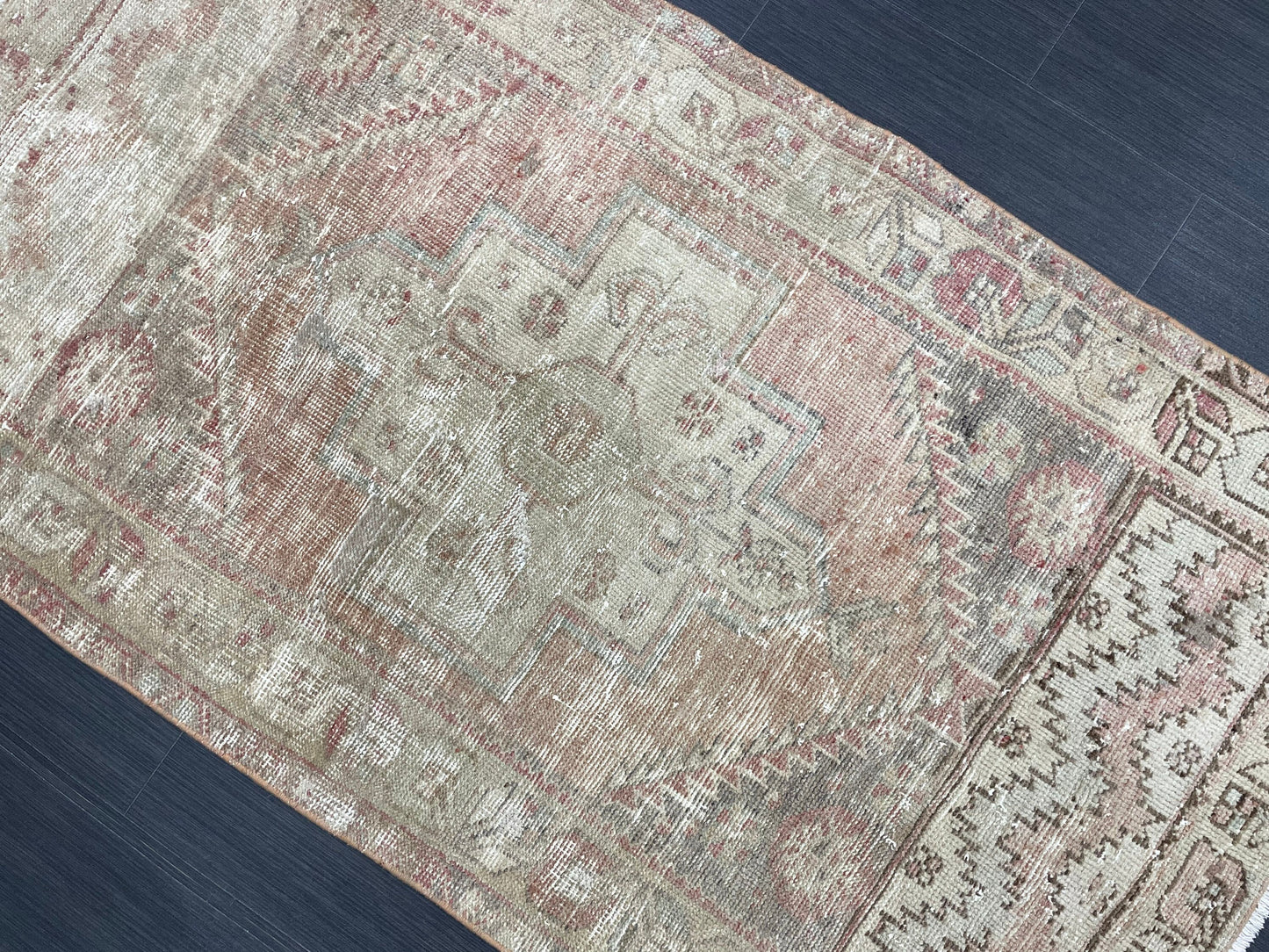 Muted Vintage Rug 3 x 5.3 Handmade Rug Vintage Turkish Rugs Oushak Rug Hand Made Rug, Vintage Oushak Rug, Wool Rug
