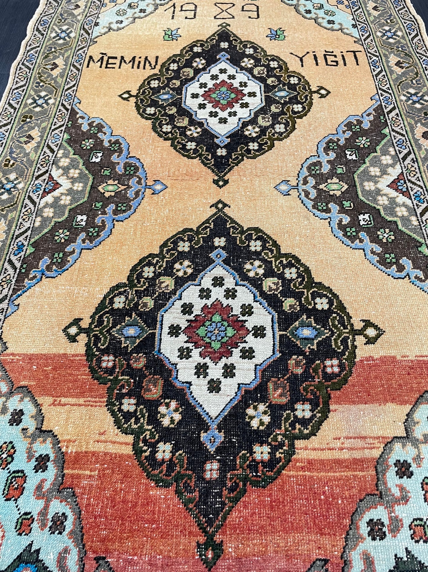 Vintage Oushak Rug 4x7 Rug Muted Vintage Turkish Rug Wool Oriental Rug Hand Made Rugs Vintage Kitchen Rug Muted Persian Wool Rug