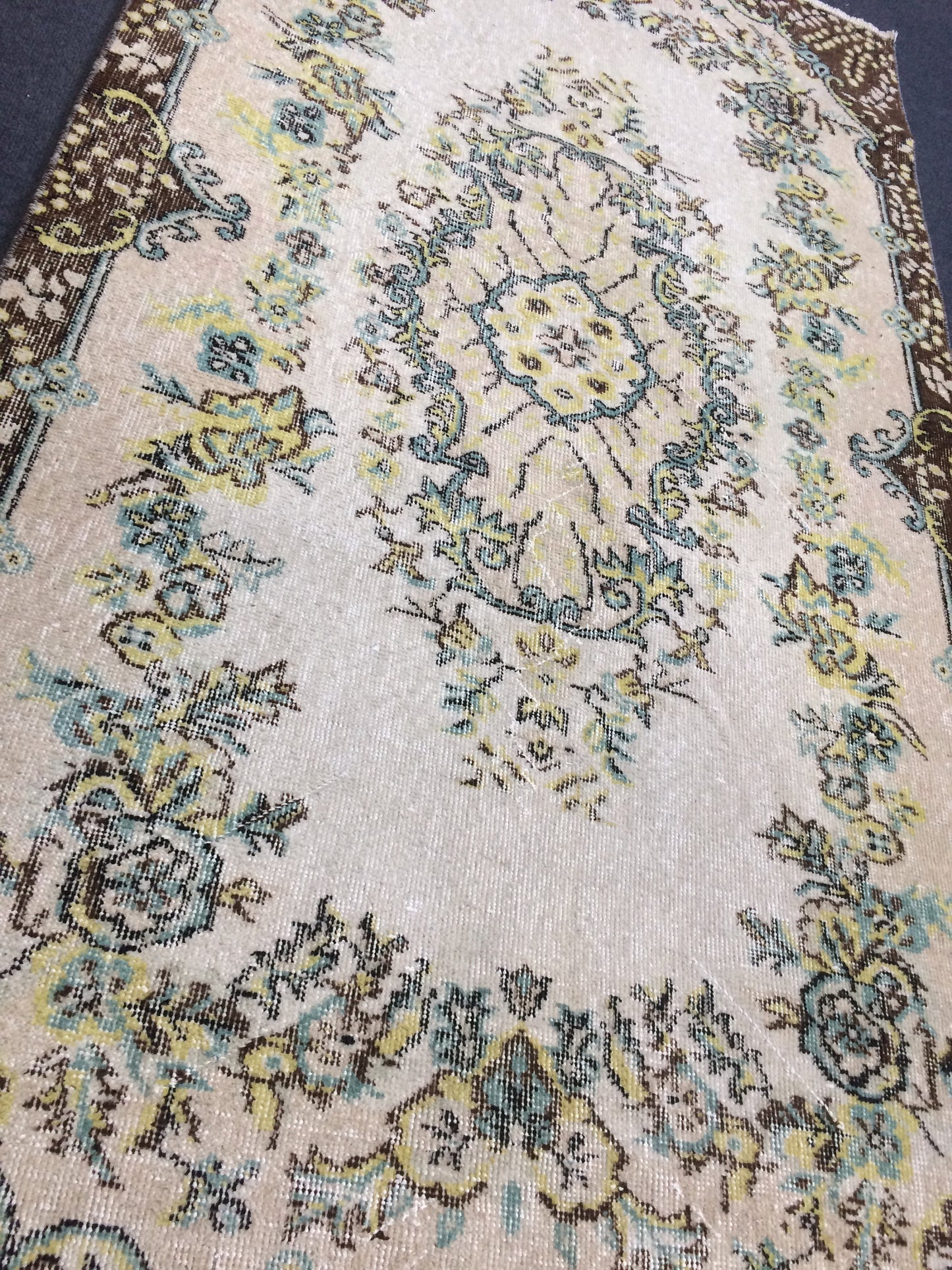 Pastel Colors Medallion TURKISH Oushak RUG , Earth Tones Rug,Antique Rug,Oushak antique Rug,Hand woven Rug,Weaving Rug,Ethnic Kitchen Rug