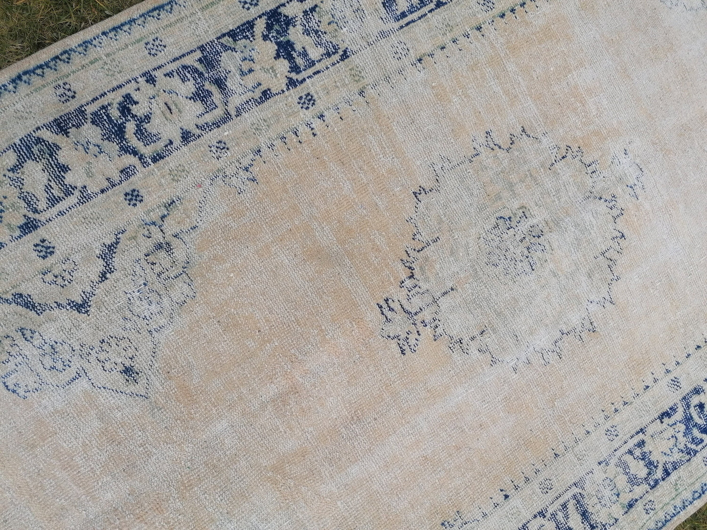 13x4'6 distressed antique oushak turkish runner, vintage runner turkish runner rug,kitchen runner rug, vintage rug,vintage anatolian runner
