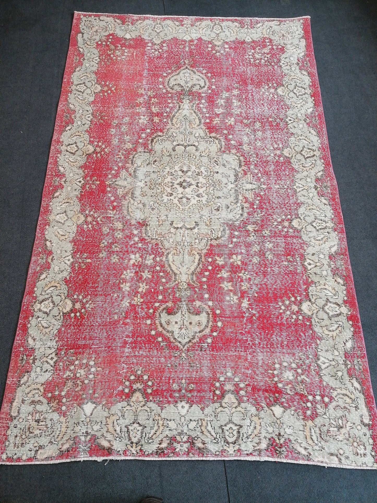 9'7x5'6 turkish oushak rug vintage oushak rug vintage runner rug wool oushak rug distressed hand made rugs