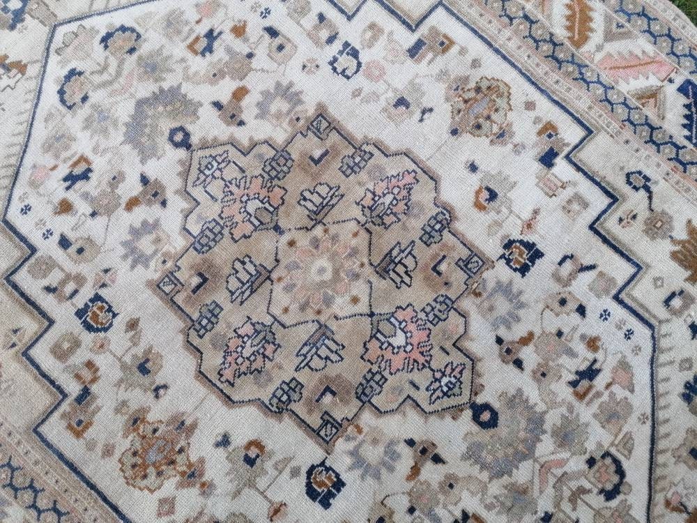 Oushak turkish wool rug 5'6x7'6 pastel vintage handmade rug, living room rug